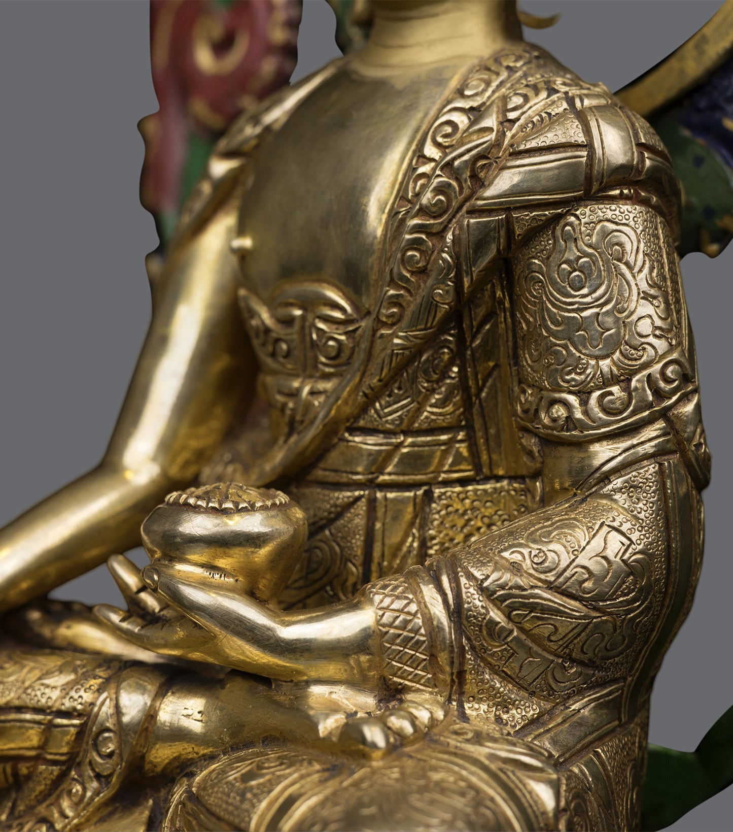Buddhism Lord Shakyamuni Buddha 8 Auspicious Lucky Sign Pure Copper Gold Statue Sculpture Figure Nepal free