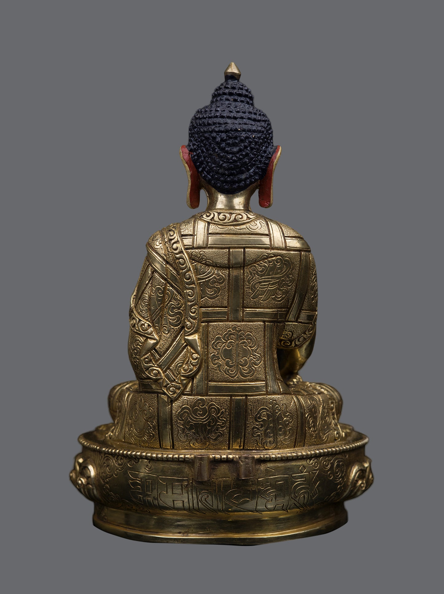 Buddhism Lord Shakyamuni Buddha 8 Auspicious Lucky Sign Pure Copper Gold Statue Sculpture Figure Nepal free