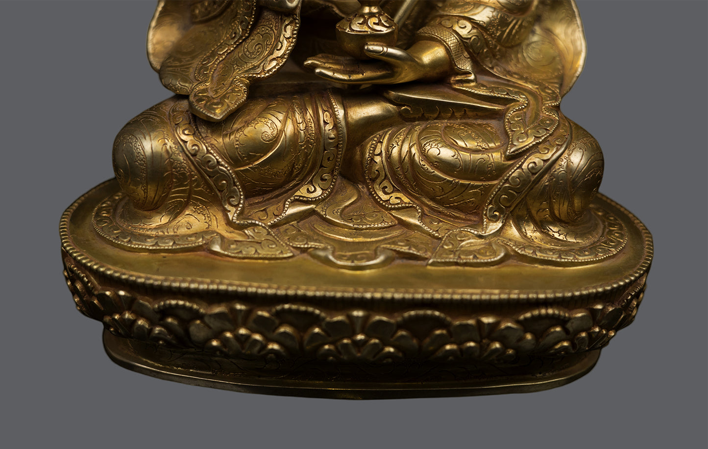 Tibetan Buddhism 24K Gold Face Painting Guru Choke Dorje Copper Statue Sculpture Figure Nepal free