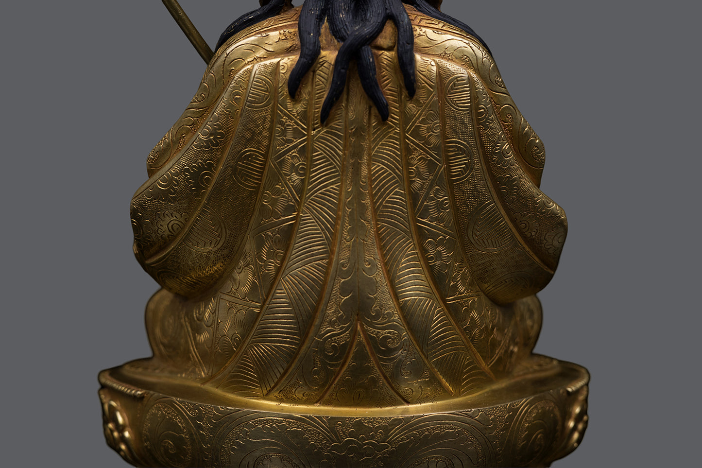 Tibetan Buddhism 24K Gold Face Painting Guru Choke Dorje Copper Statue Sculpture Figure Nepal free