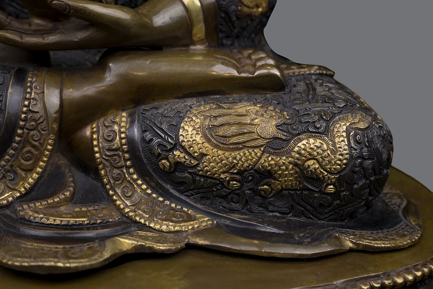 Buddhism Lord Shakyamuni Buddha Hand Craved Pure Copper Gold Plated Statue Sculpture Figure Nepal free