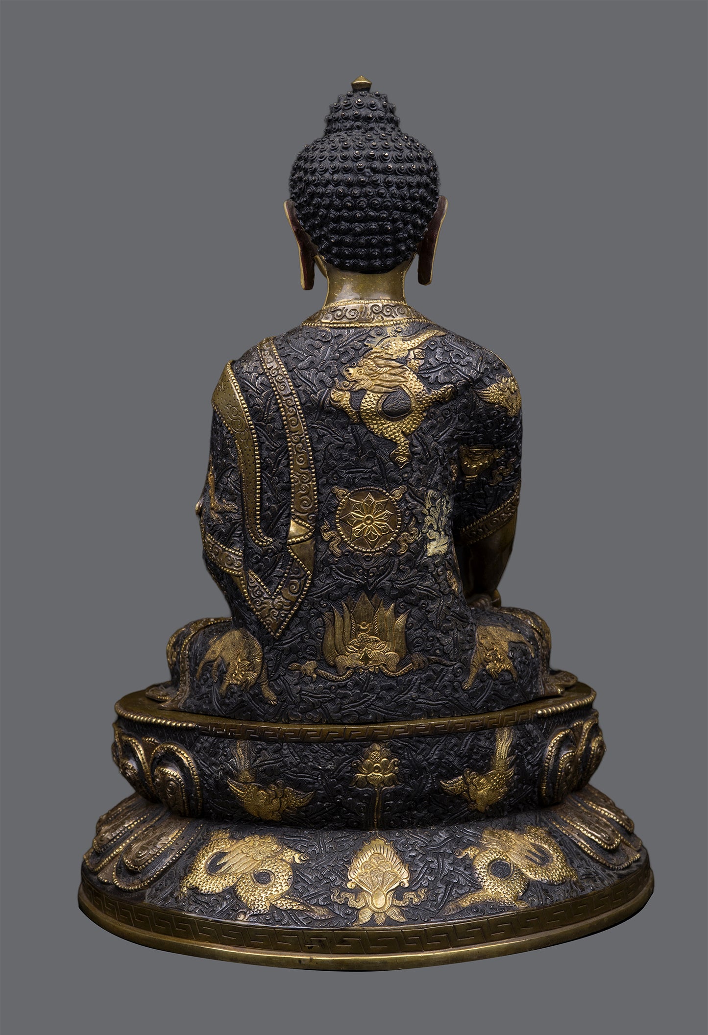 Buddhism Lord Shakyamuni Buddha Hand Craved Pure Copper Gold Plated Statue Sculpture Figure Nepal free