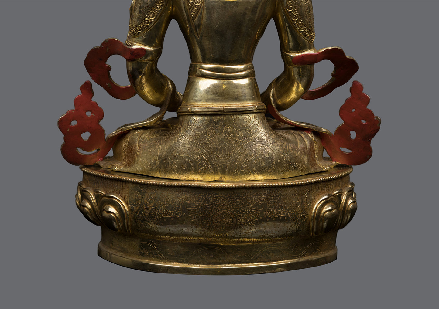 Tibetan Buddhism Gold Face Hand Painting Lord Aparimita Amitayus Buddha Pure Copper Statue Sculpture Figure Nepal free