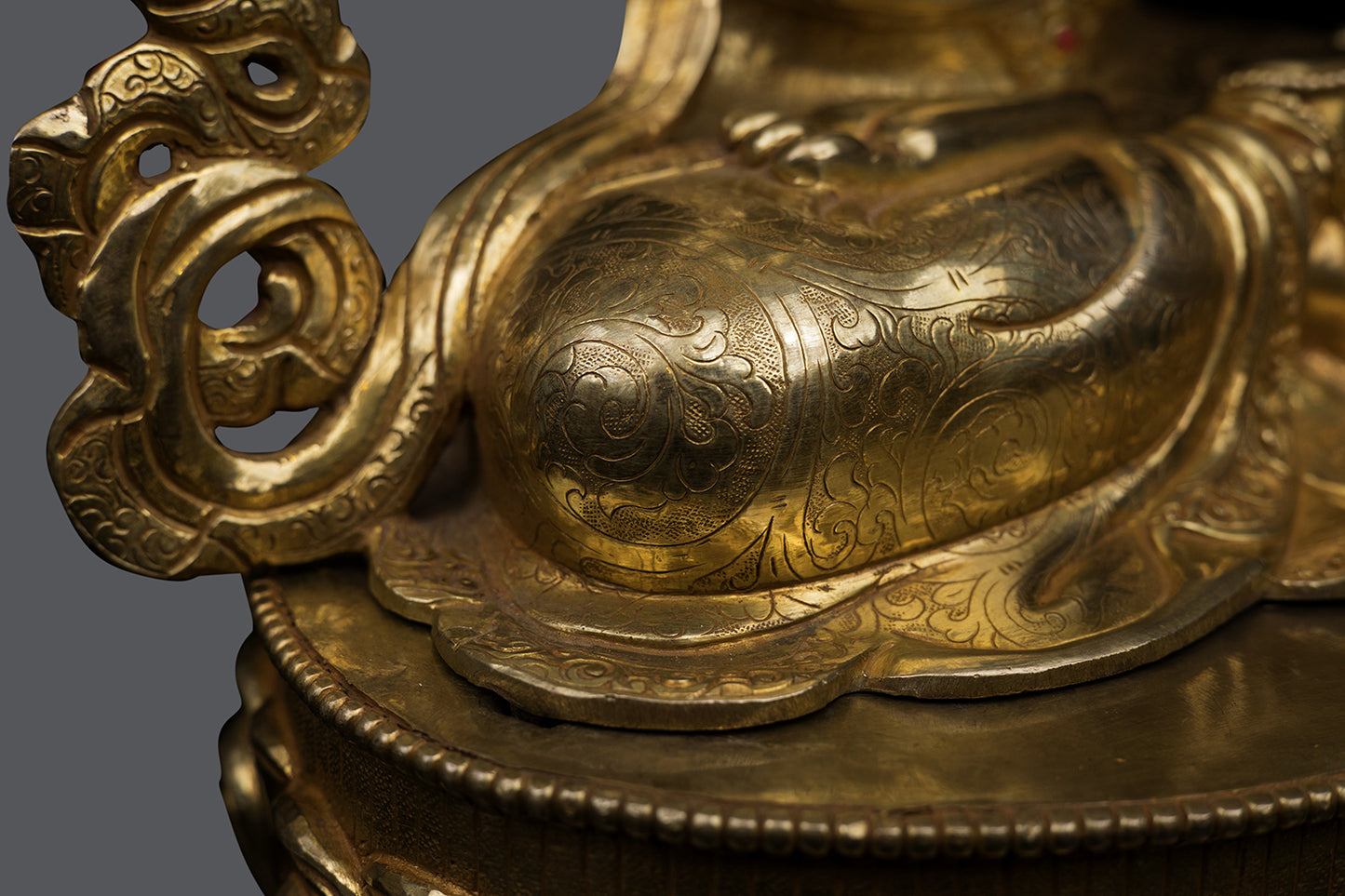 Tibetan Buddhism Lord Manjushri Gold Face Hand Painting Pure Copper Statue Sculpture Figure Nepal free