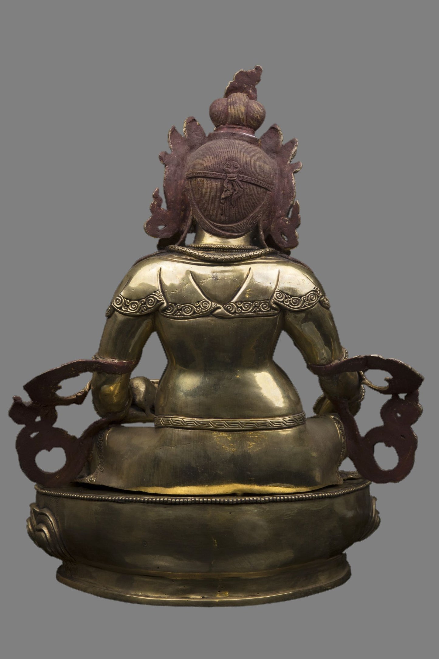 Gold Face Tibetan Buddhism God of Wealth Zambala Jambala Kuber Copper Statue Sculpture Figure Nepal free