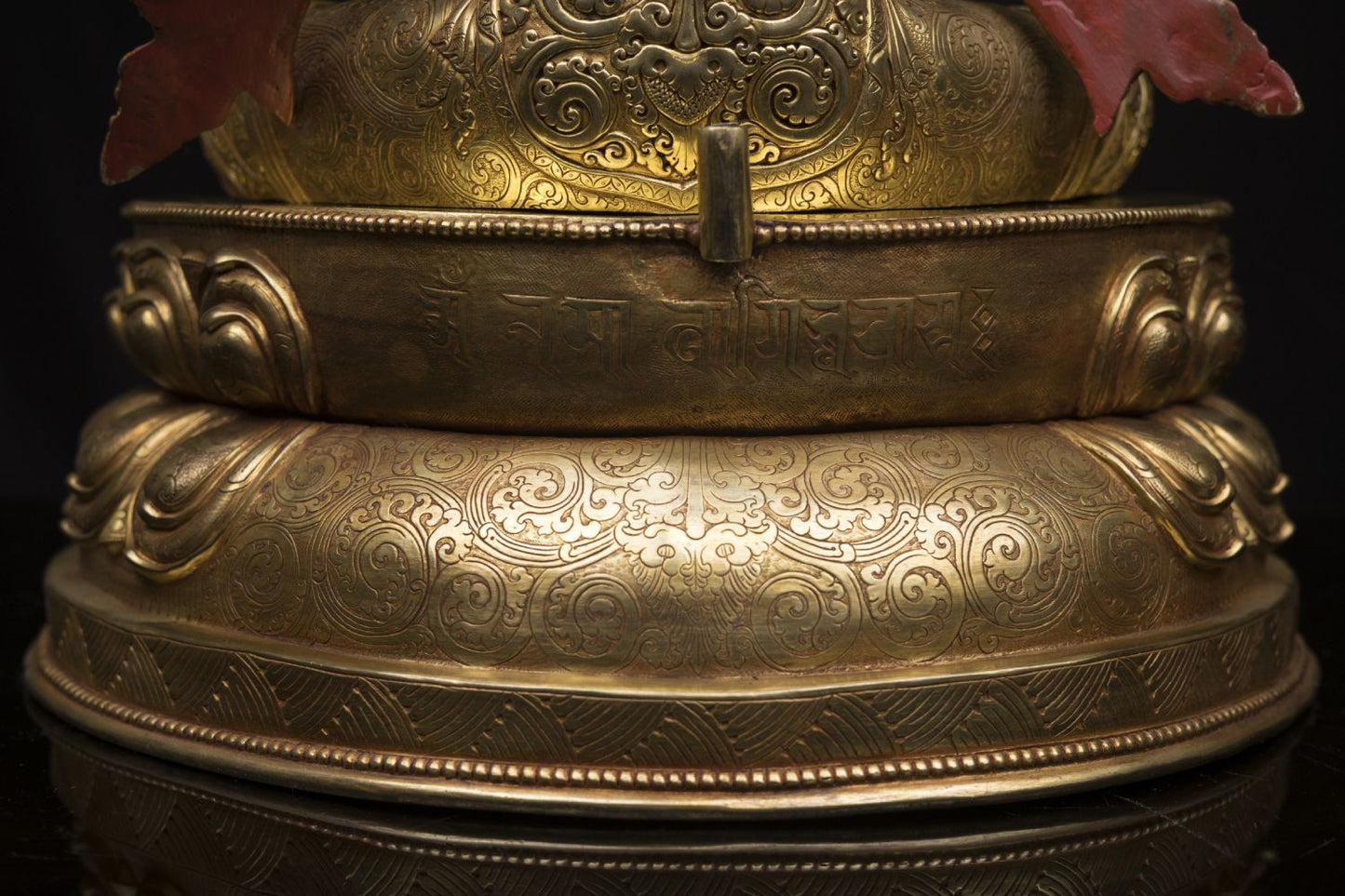 Unique Tibetan Buddhism Lord Manjushri Gold Plated Pure Copper Statue Figure Sculpture Nepal free