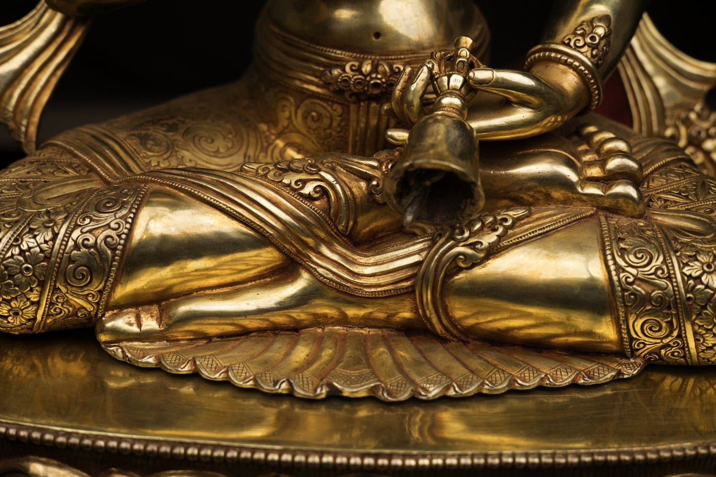 24K Gold Face Hand Painting Lord Vajra Sattva Gold Plated Fine Copper Statue Sculpture Figure Nepal free