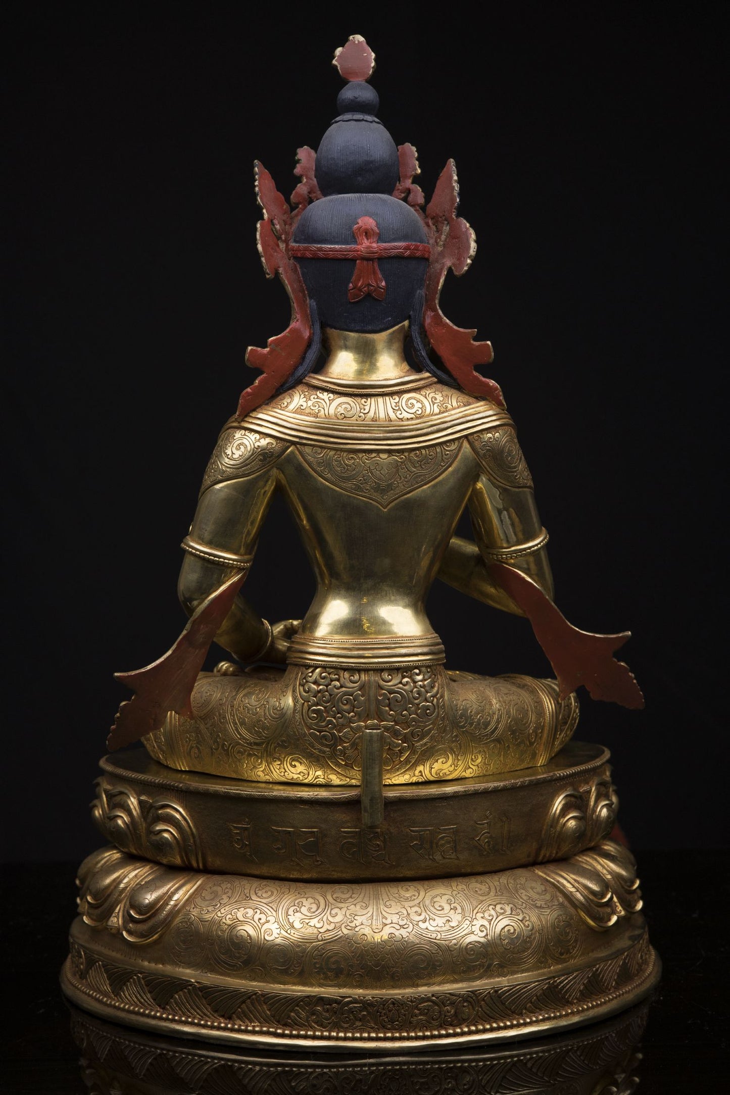 24K Gold Face Hand Painting Lord Vajra Sattva Gold Plated Fine Copper Statue Sculpture Figure Nepal free