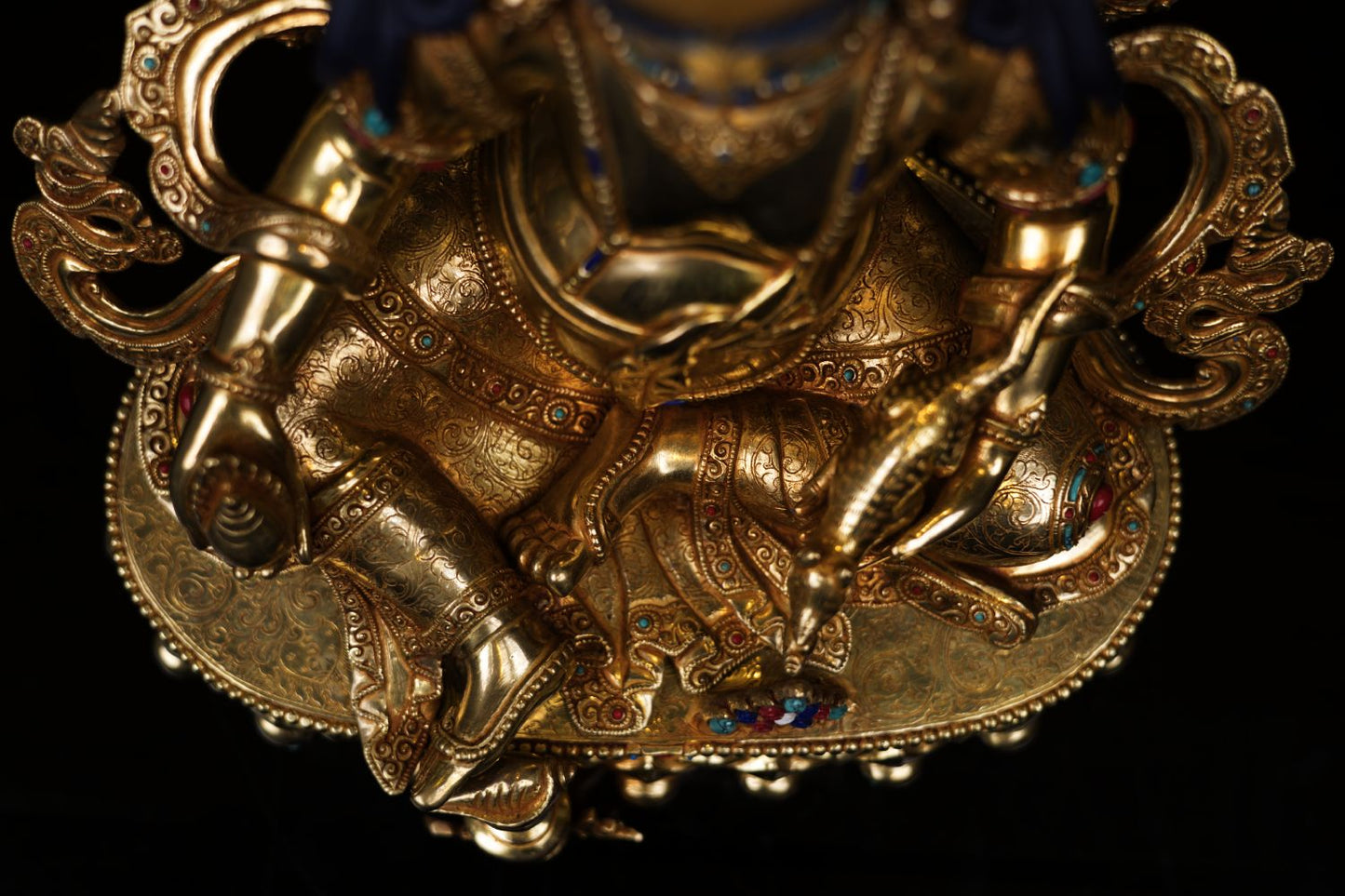 Tibetan Gold Face God of Wealth Zambala Jambala Kuber Copper Statue Sculpture Figure Nepal free