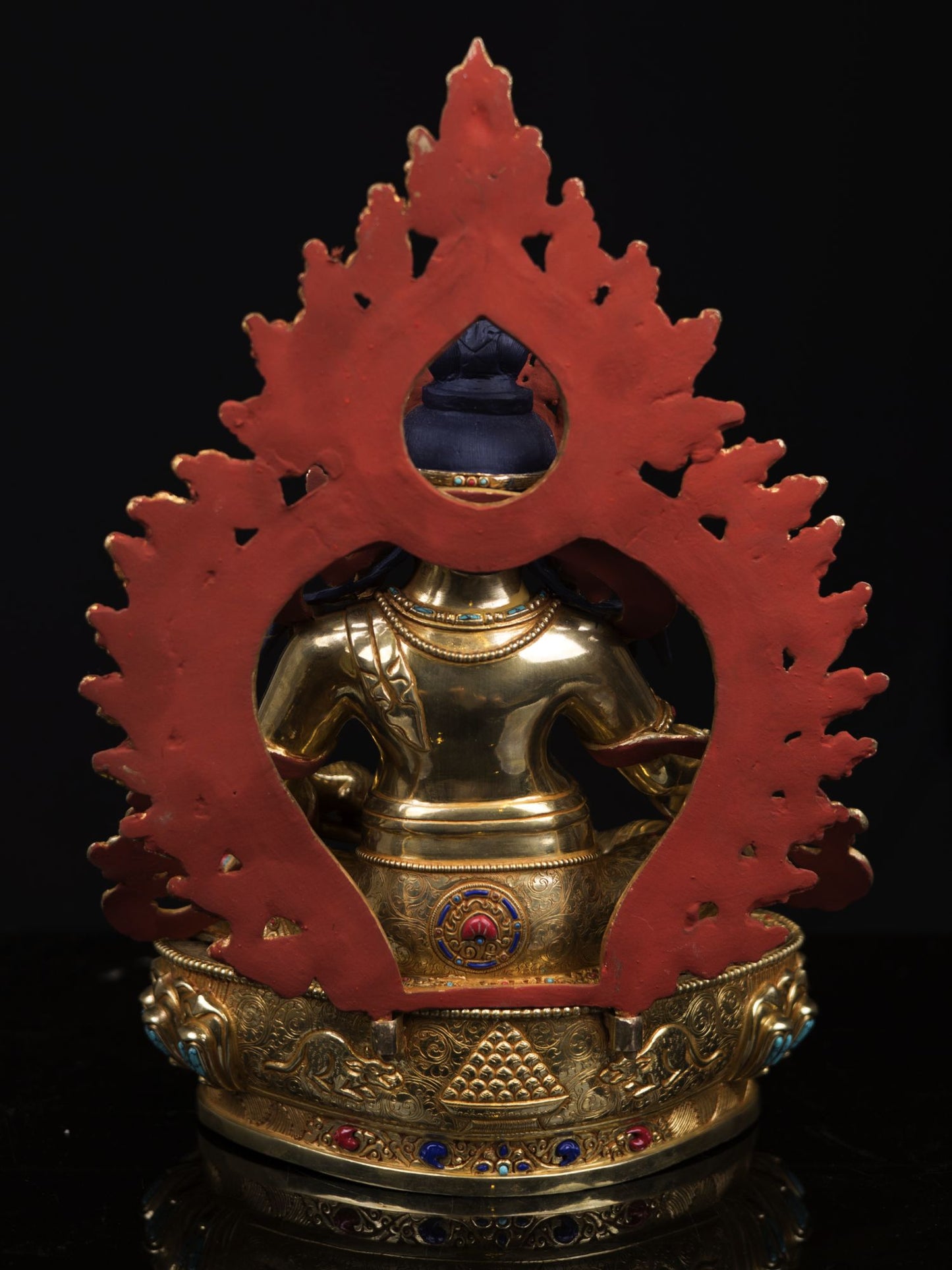 Tibetan Gold Face God of Wealth Zambala Jambala Kuber Copper Statue Sculpture Figure Nepal free