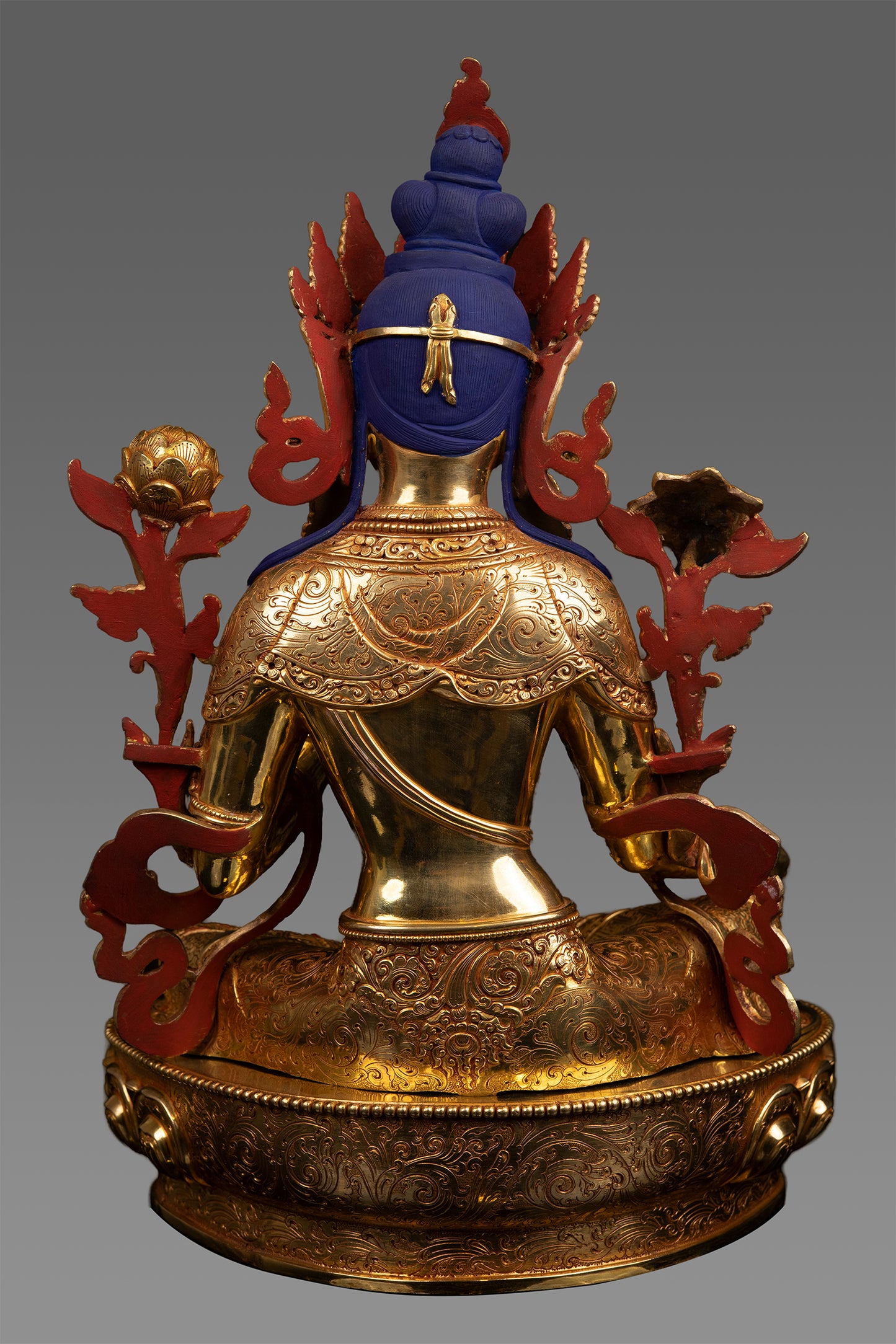 Unique Buddhism Goddess Green Tara Rupa 24K Gold Pure Copper Statue Sculpture Nepal free 10