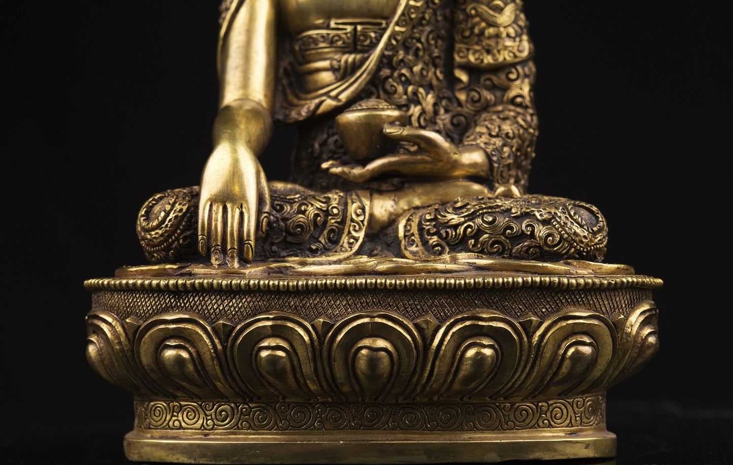 Tibetan Buddhism Gold Face Hand Paint Lord Shakyamuni Buddha Hand Carved Copper Statue Sculpture Figure Nepal free