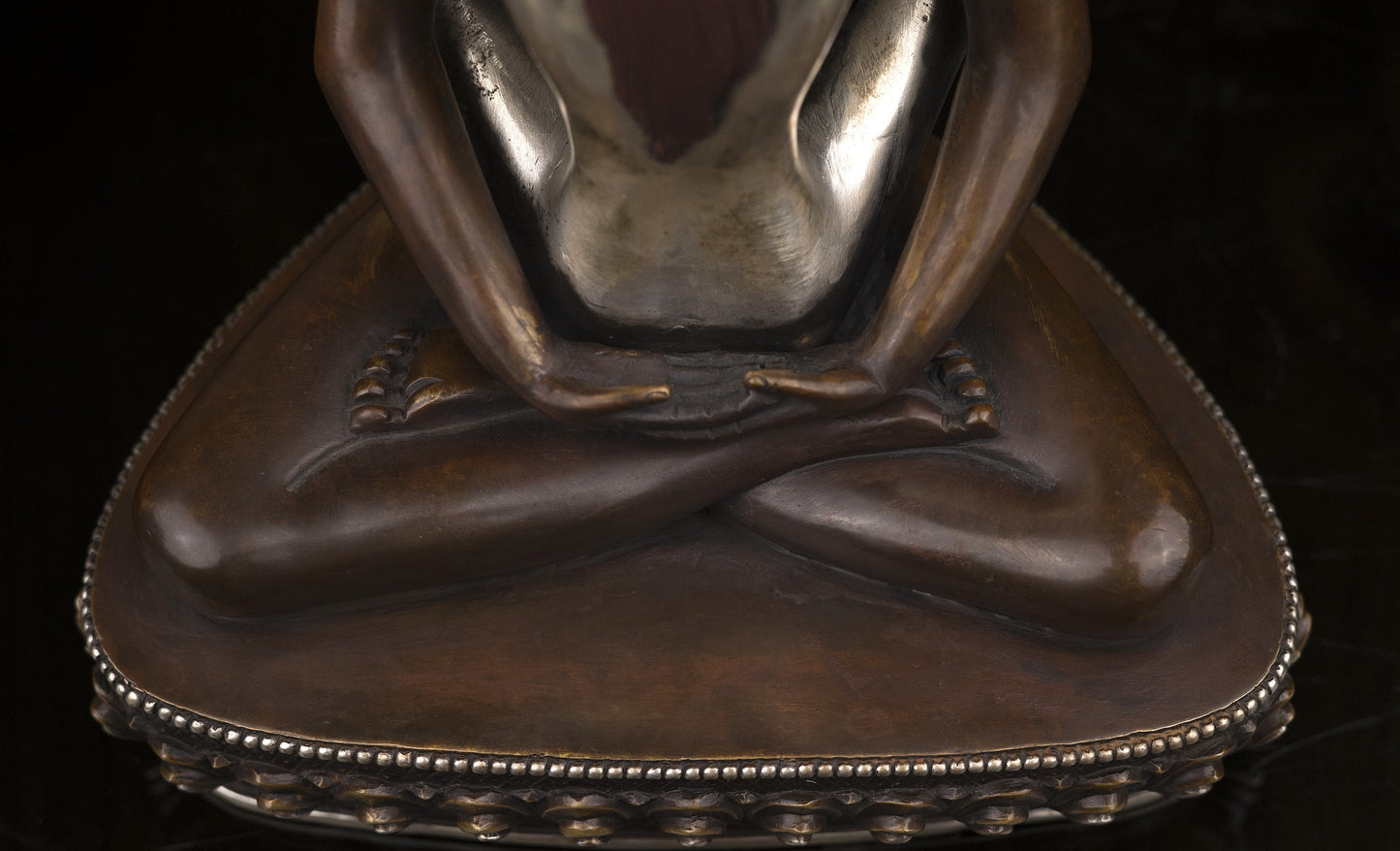 Tibetan Buddhism Gold Face Hand Painting Lord Samanta Bhadra Buddha Shakti Oxide Copper Statue Sculpture Figure Nepal free