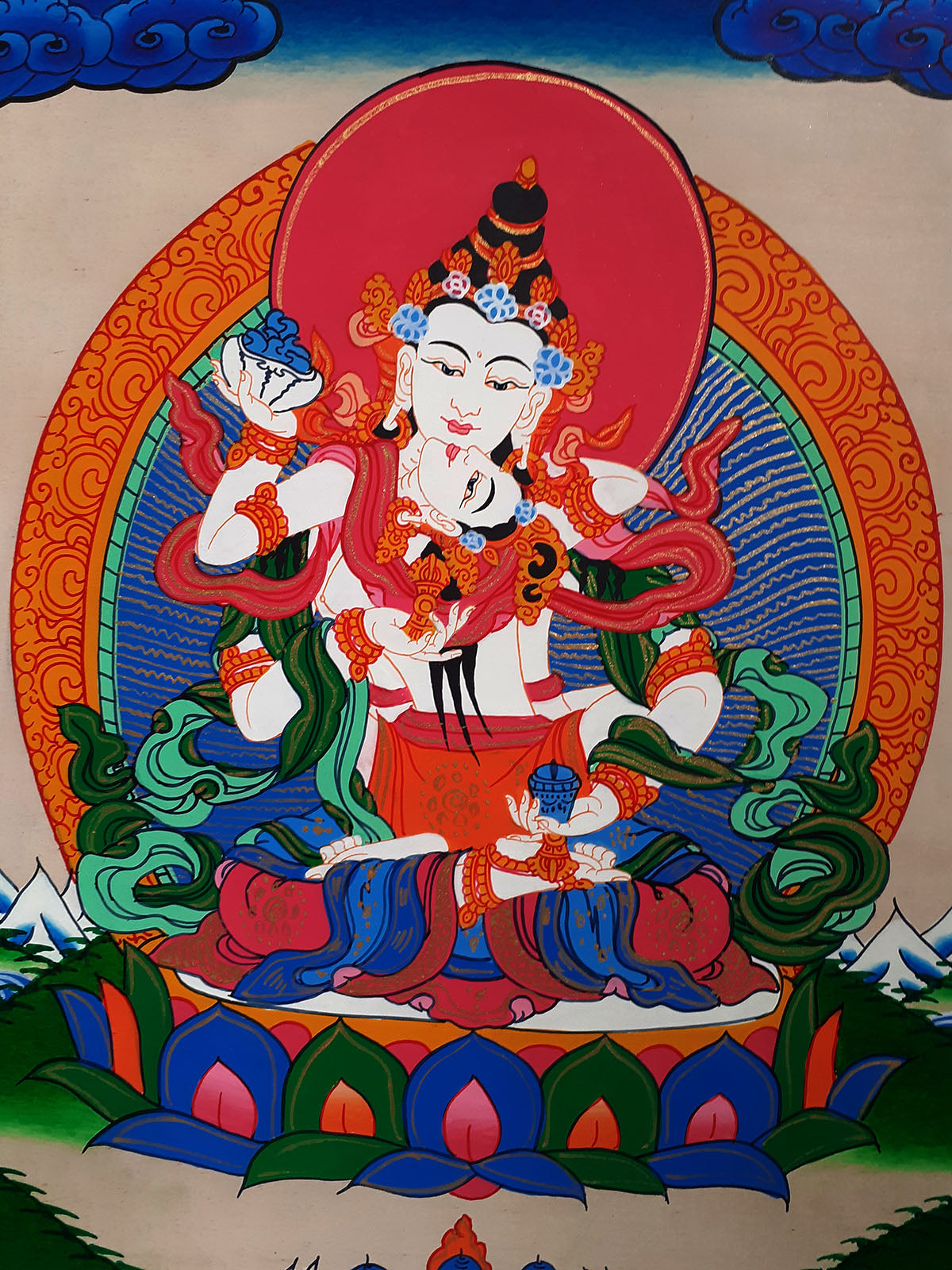 Tibetan Buddhism Lord Vajrasattva Hand Painting Thangka Nepal free