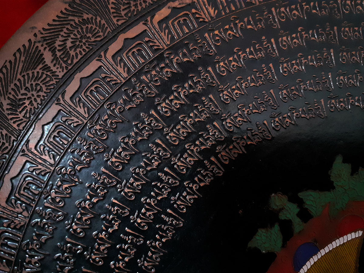 Hand Painting Lord Vajrasattva Om Mantra Itching Copper Wall hanging Mandala Nepal free