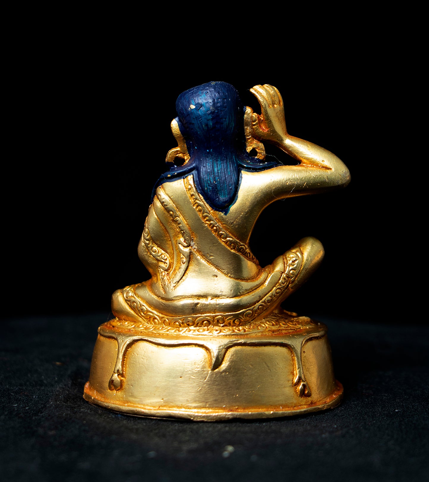 Tibetan Buddhism Guru Milarepa Gold Plated Copper Statue Sculpture Figure Nepal free