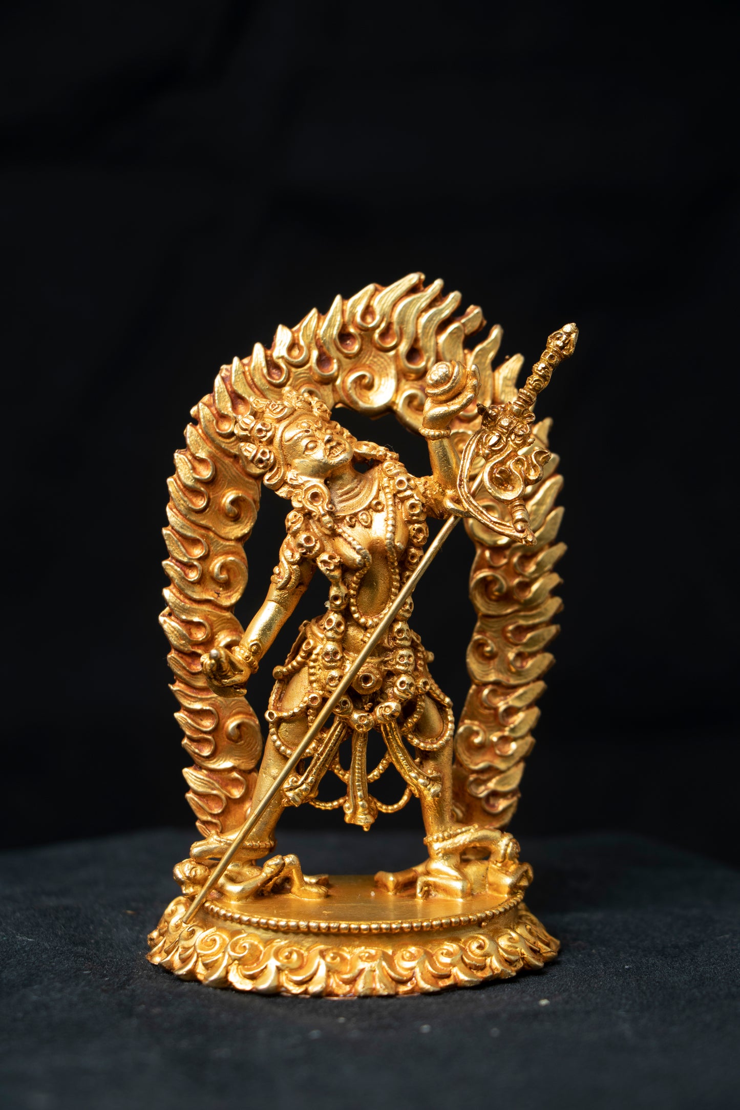 Tibetan Buddhism Goddess Vajra Yogini Dakini Gold Plated 3.6" Copper Statue Sculpture Figure Nepal free