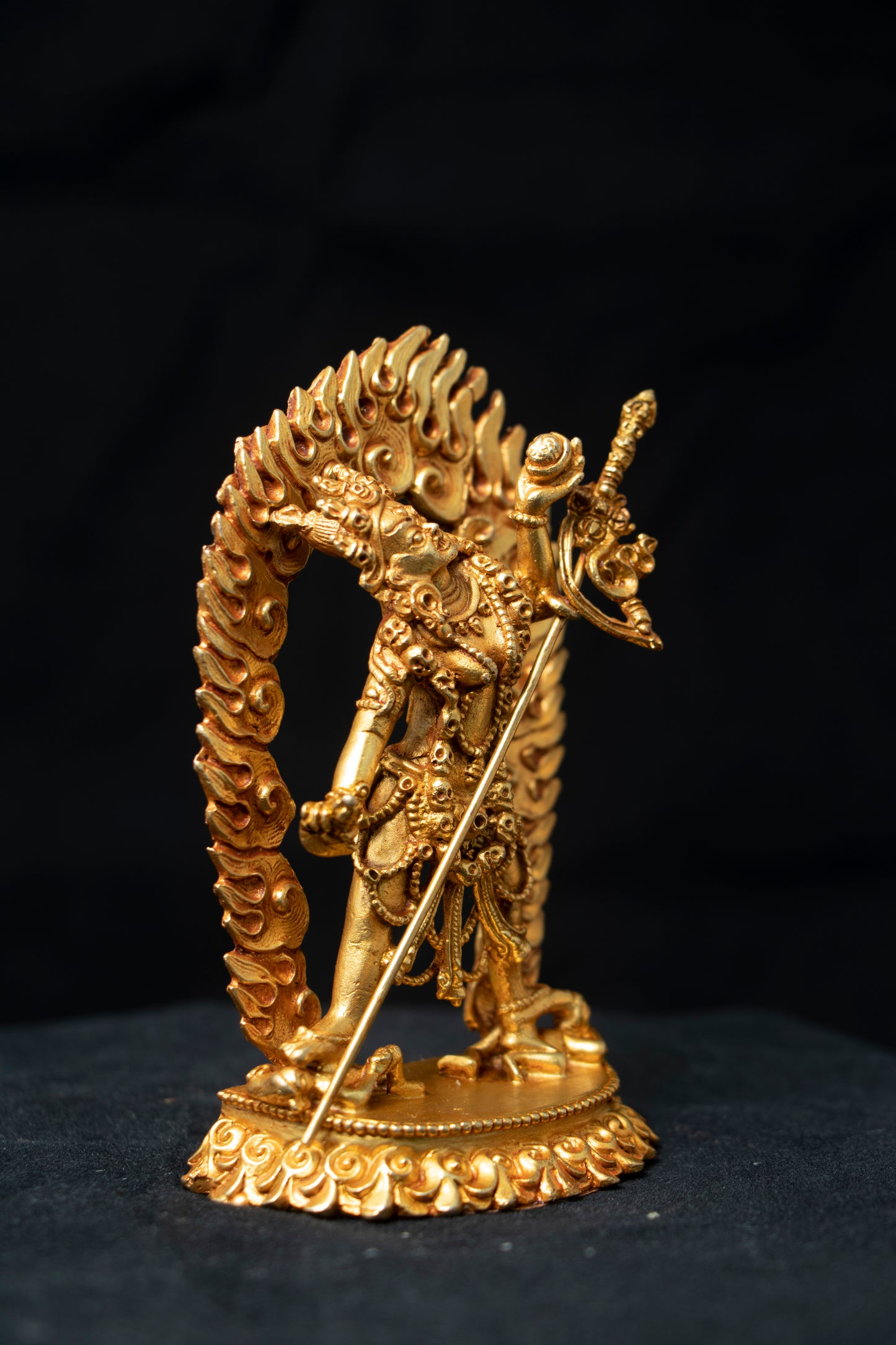Tibetan Buddhism Goddess Vajra Yogini Dakini Gold Plated 3.6" Copper Statue Sculpture Figure Nepal free