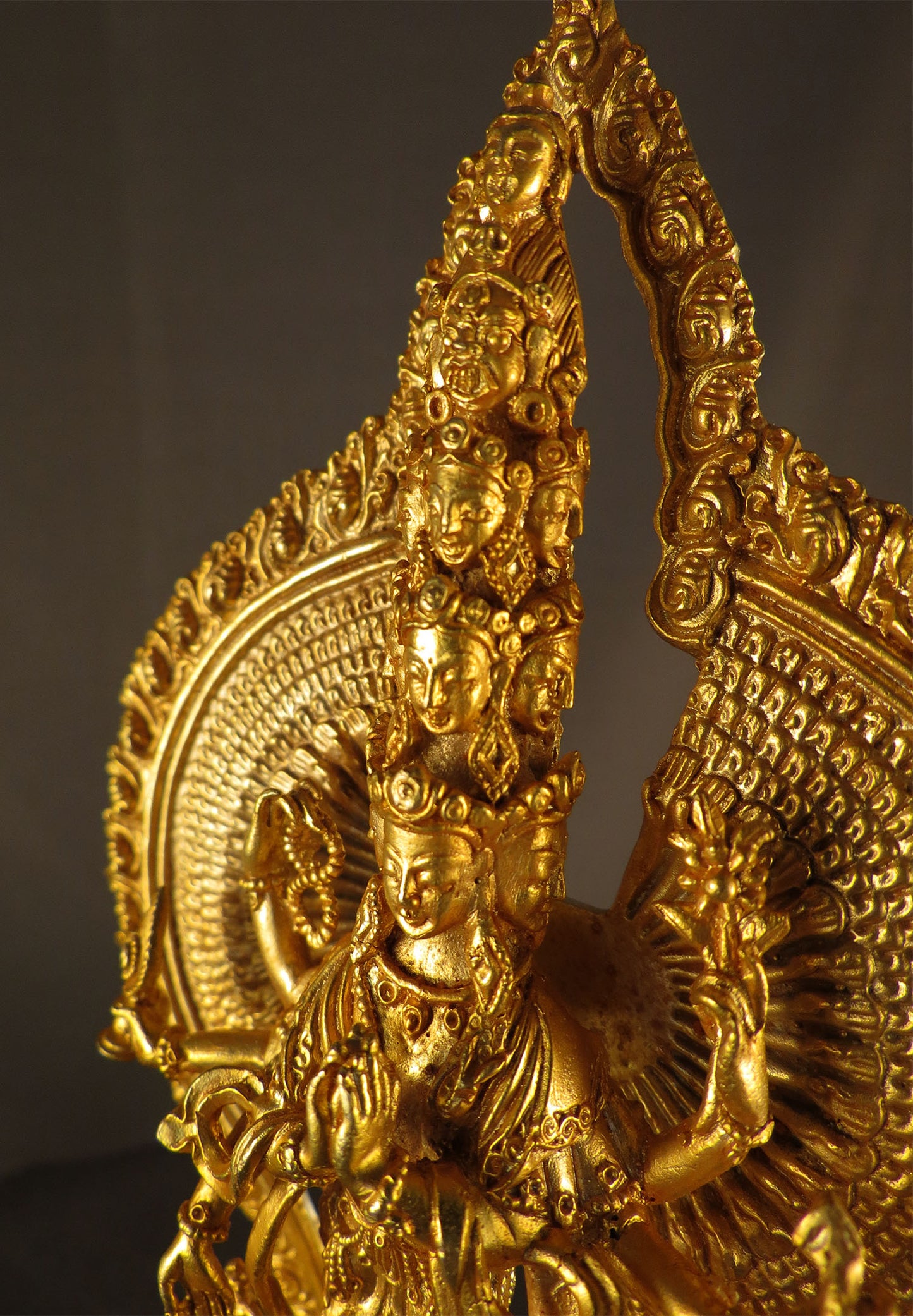 Buddhism Thousand Arms Lord Avalokitesvara Sahasrabhuja Lokeshwar Gold Plated Copper Statue Nepal