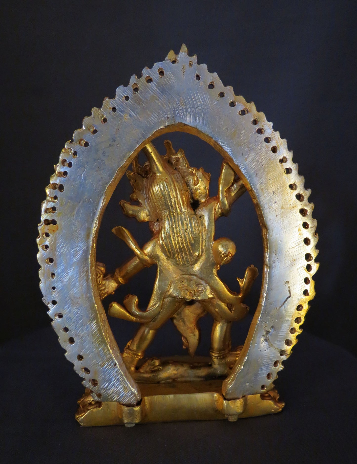 Tibetan Buddhism Wrathful Deity Ekajati Ekajata Samantabhadri Gold Plated Copper Statue Sculpture Figure Nepal free