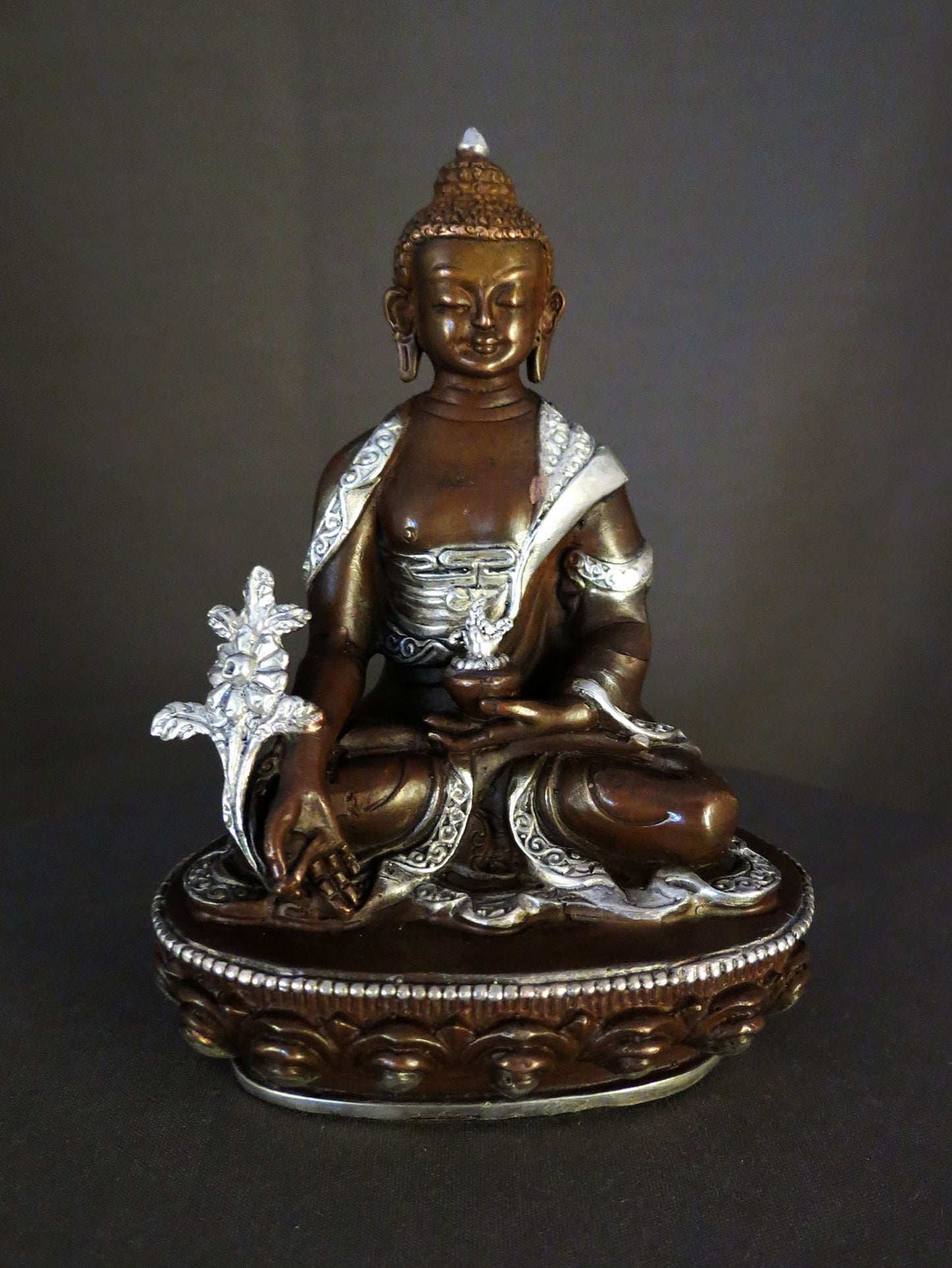 Tibetan Buddhism Eight Manifestations of Guru Silver Oxide Copper Statue Sculpture Nepal