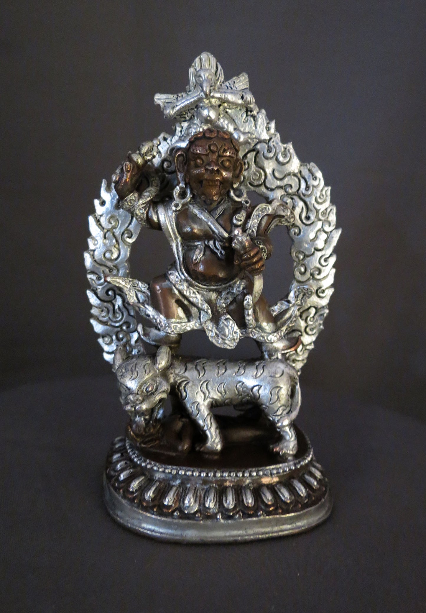 Tibetan Buddhism Eight Manifestations of Guru Silver Oxide Copper Statue Sculpture Nepal