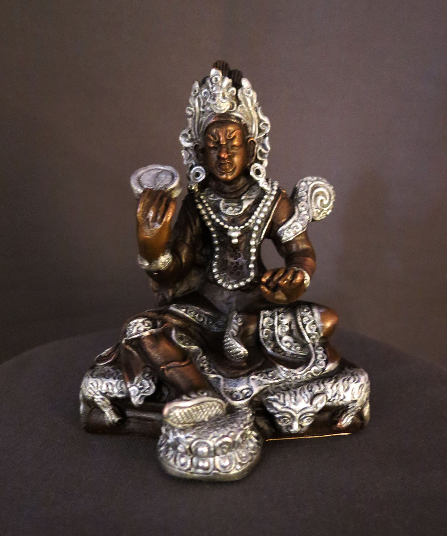 Tibetan Buddhism Eight Manifestations of Guru Silver Oxide Copper Statue Sculpture Nepal