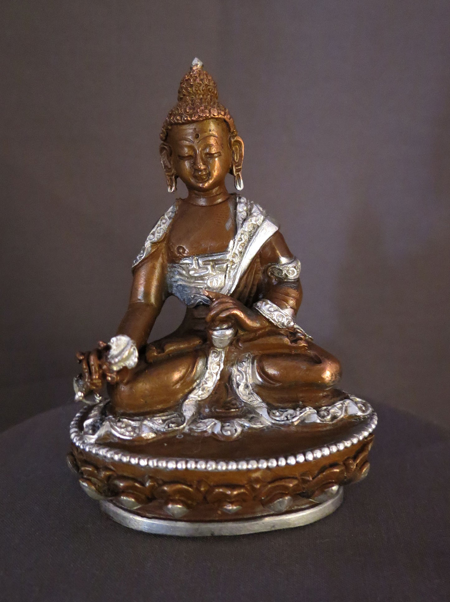Tibetan Buddhism Eight Manifestations of Guru Silver Oxide Copper Statue Sculpture Nepal