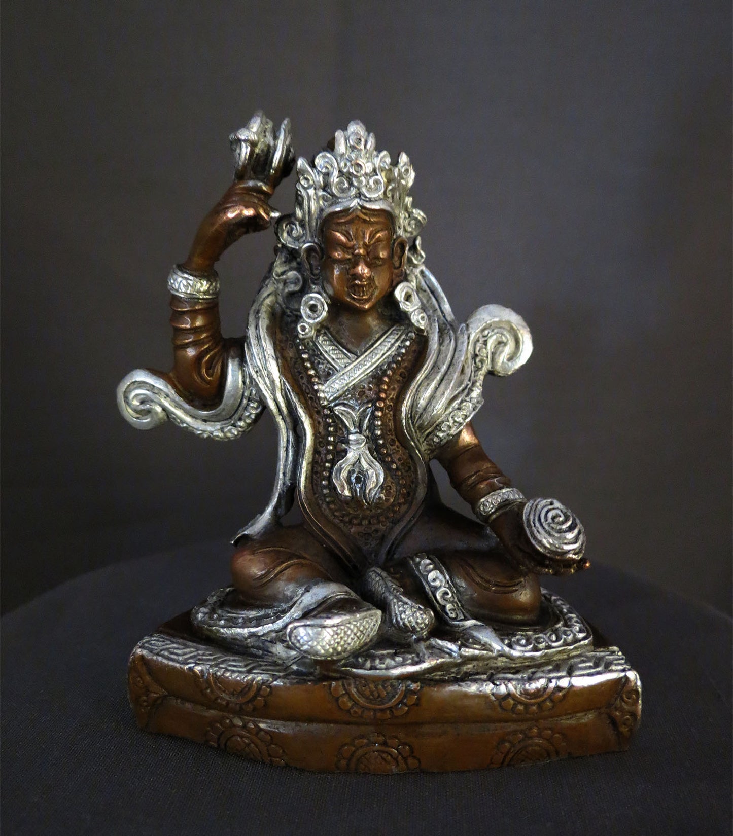 Tibetan Buddhism Eight Manifestations of Guru Silver Oxide Copper Statue Sculpture Nepal