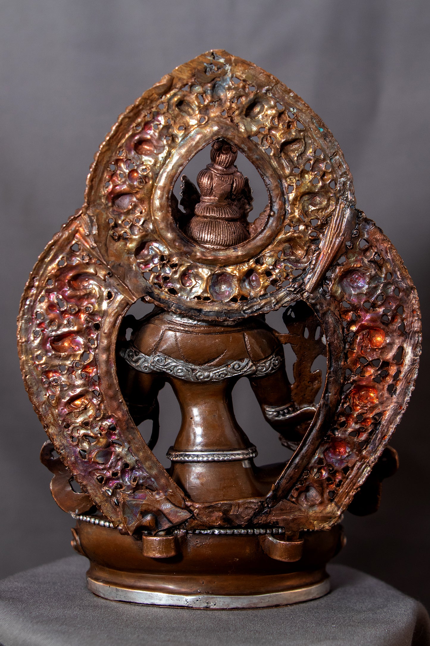Tibetan Buddhism 15 cm Goddess Green Tara Rupa Silver Oxide Statue Copper Sculpture Figure Nepal free