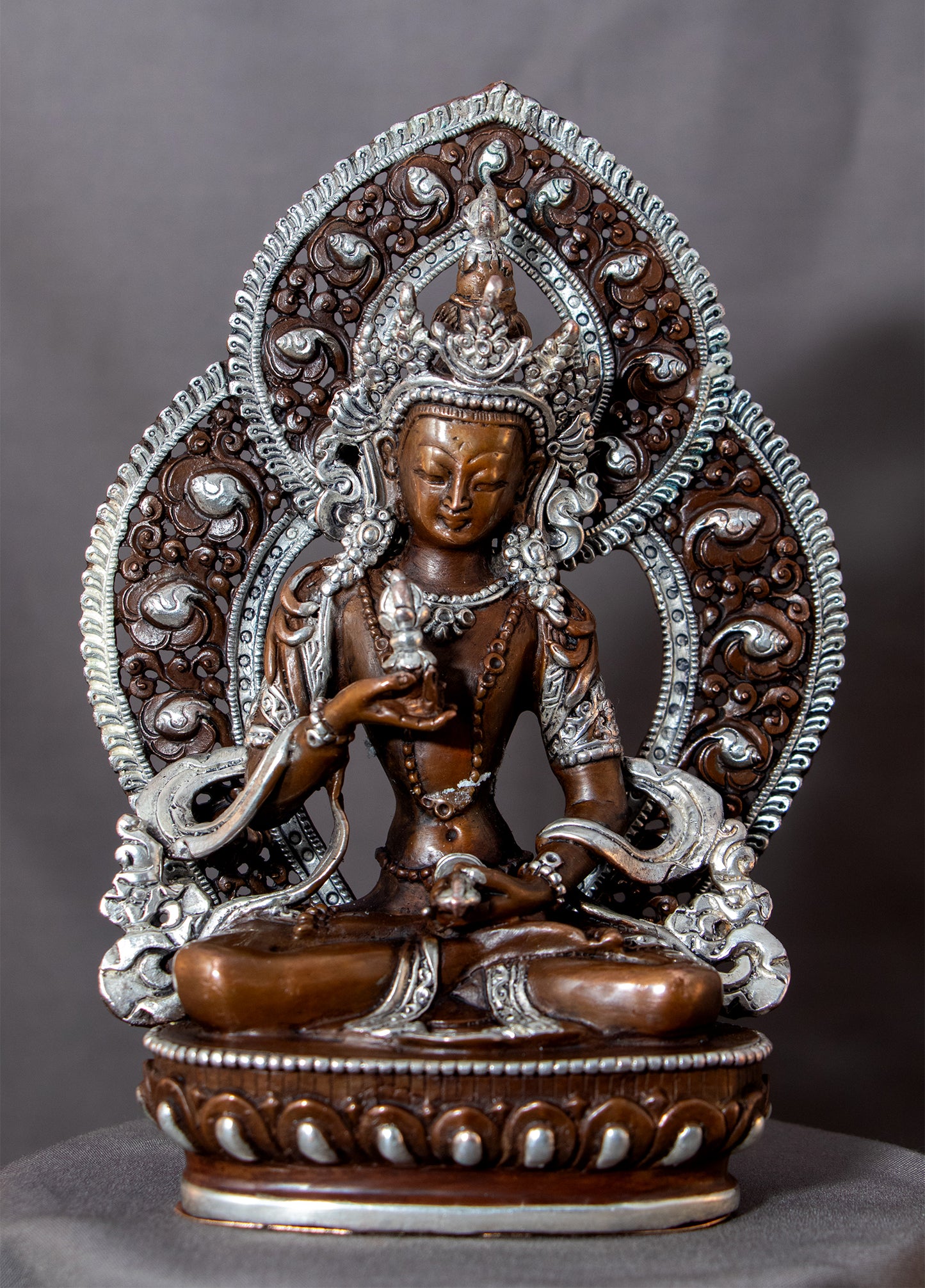 Tibetan Buddhism 15 cm Lord Vajra Sattva Silver Oxide Copper Statue Sculpture Figure Nepal free
