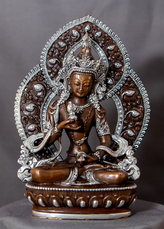 Tibetan Buddhism Lord Vajra Sattva Silver Oxide 15 cm Copper Statue Sculpture Figure Nepal free