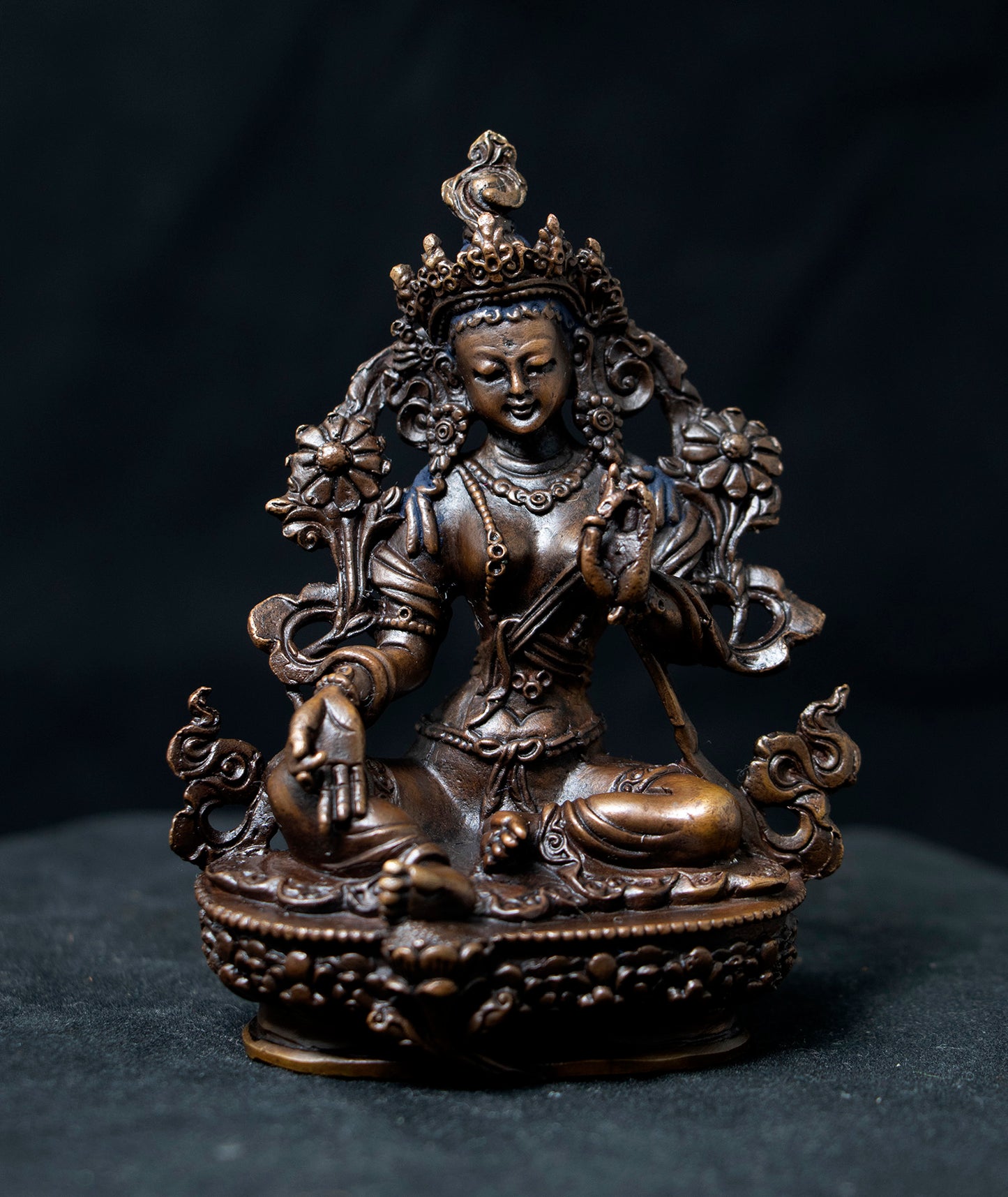 Tibetan Buddhism Goddess Green Tara Rupa Oxide Copper Statue Sculpture free