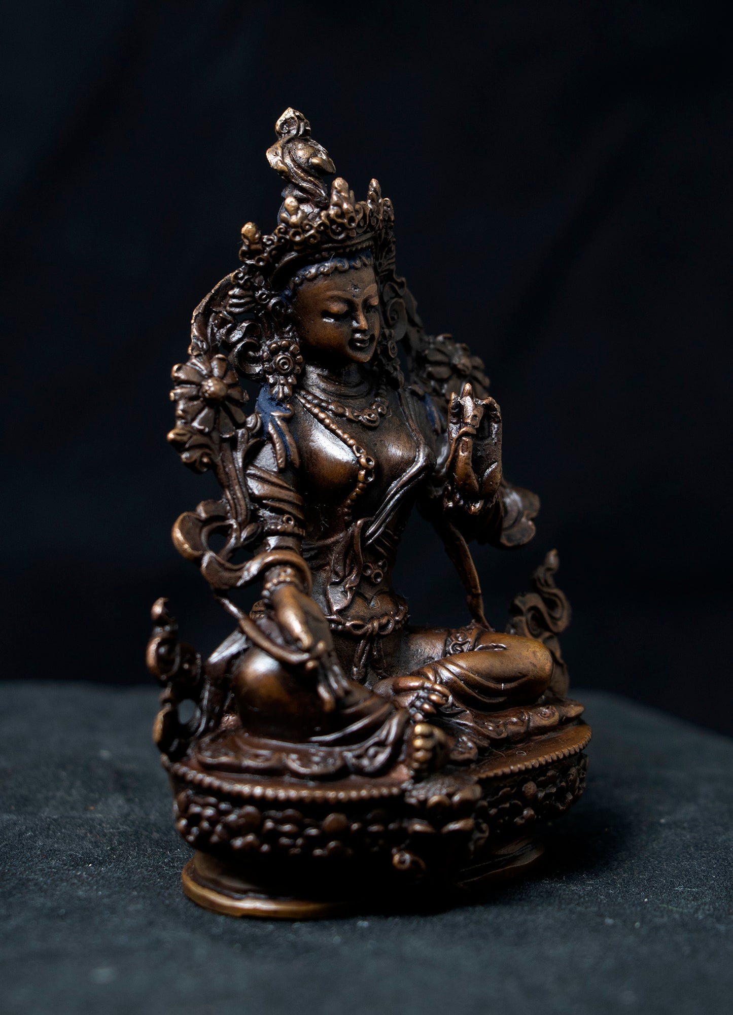 Tibetan Buddhism Goddess Green Tara Rupa Oxide Copper Statue Sculpture free