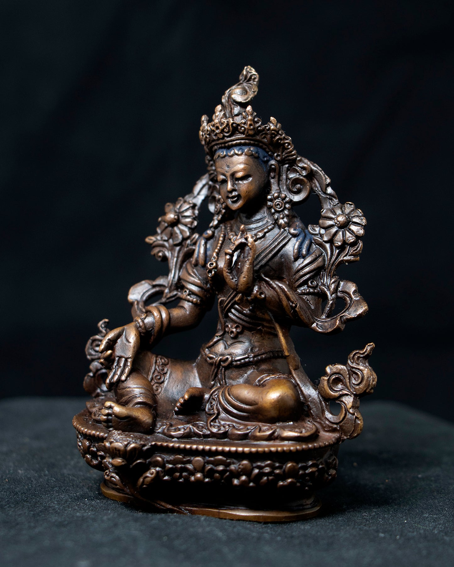 Tibetan Buddhism Goddess Green Tara Rupa Oxide Copper Statue Sculpture free
