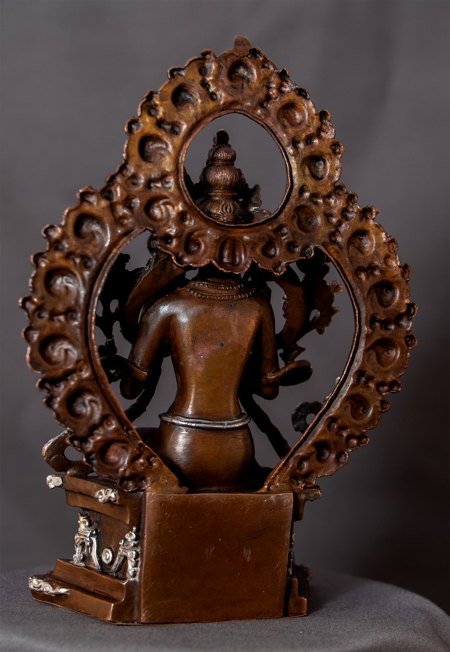 Tibetan Buddhism Lord Maitreya Buddha Silver Oxide Copper Statue Sculpture Figure Nepal free