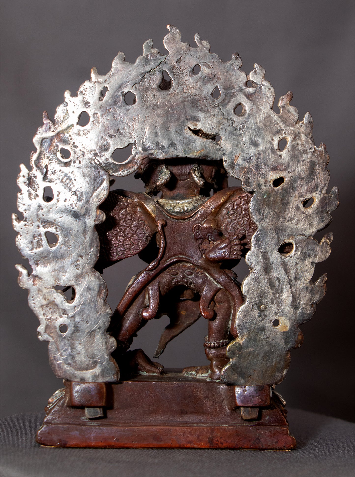 Tibetan Lord Vajra Killa Vajrakilaya Heruka 5" Copper Oxide Silver Plated Statue Figure Nepal