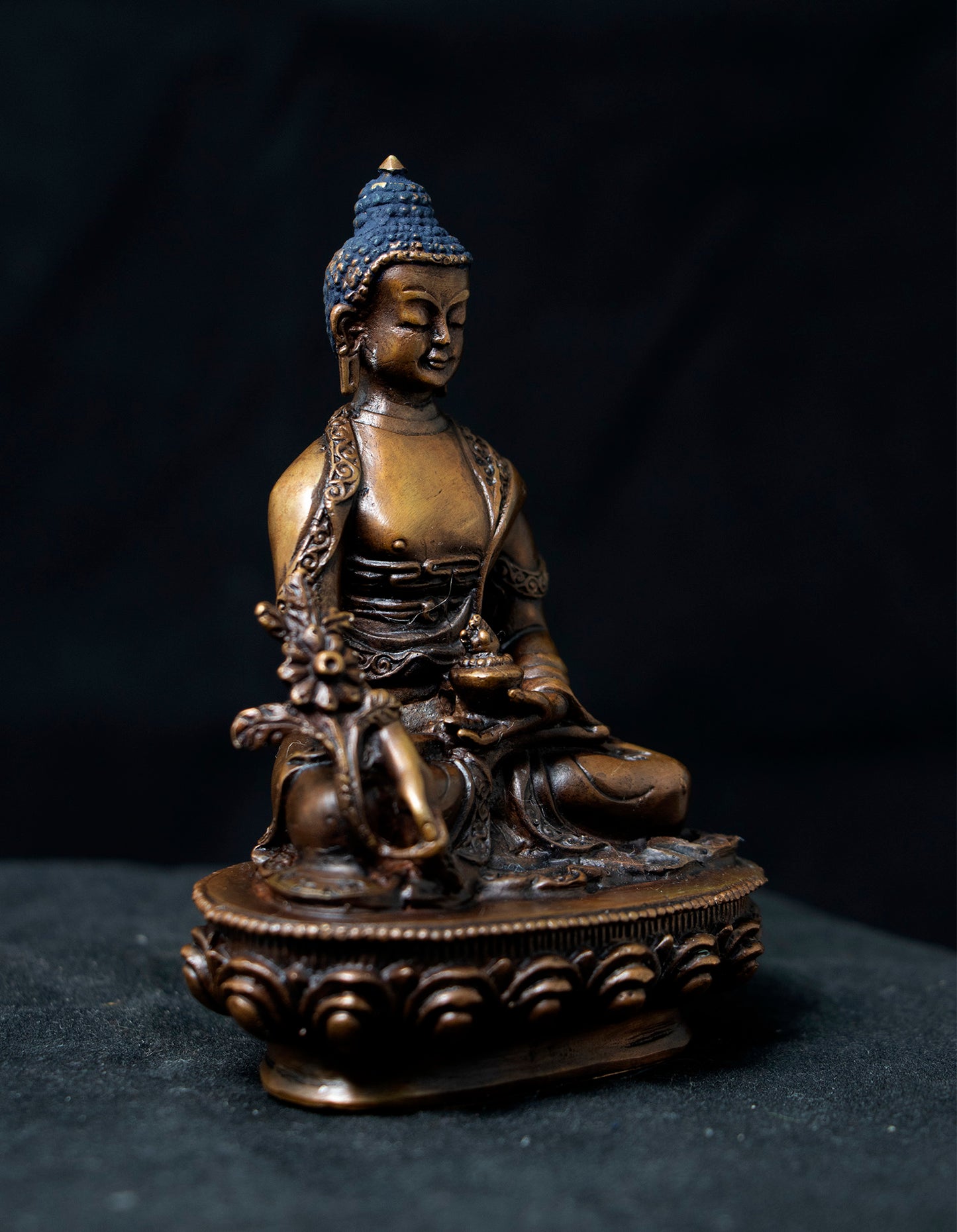 Tibetan Buddhism Lord Medicine Buddha Bhaisajya Guru Copper Oxide Statue Sculpture Figure Nepal free