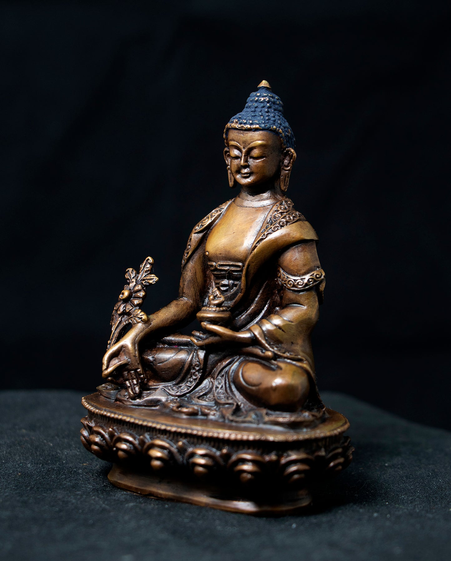 Tibetan Buddhism Lord Medicine Buddha Bhaisajya Guru Copper Oxide Statue Sculpture Figure Nepal free