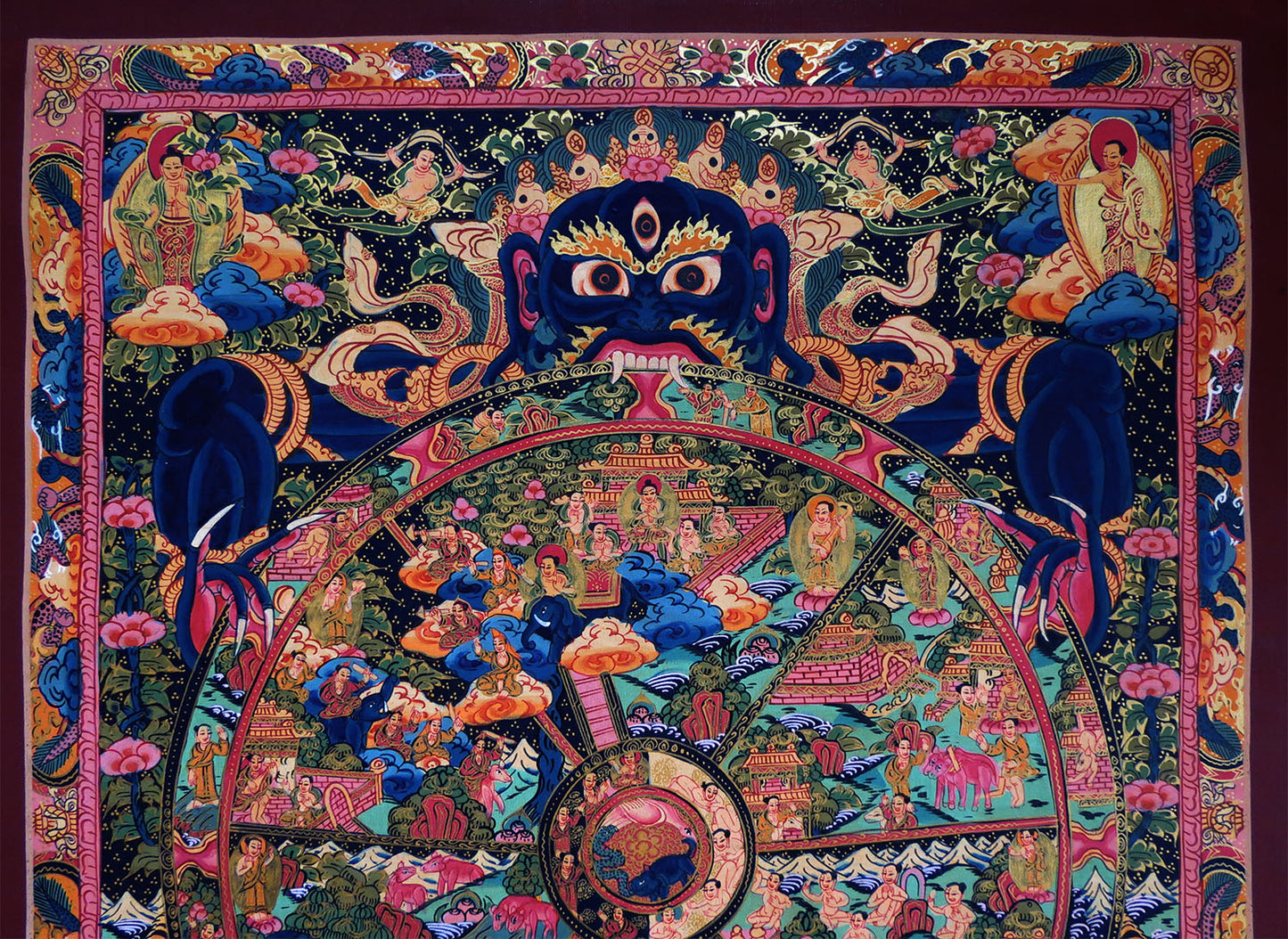 Tibetan Buddhism Wheels of Life Samsara Bhava Chakra Mandala Thangka Painting Art free