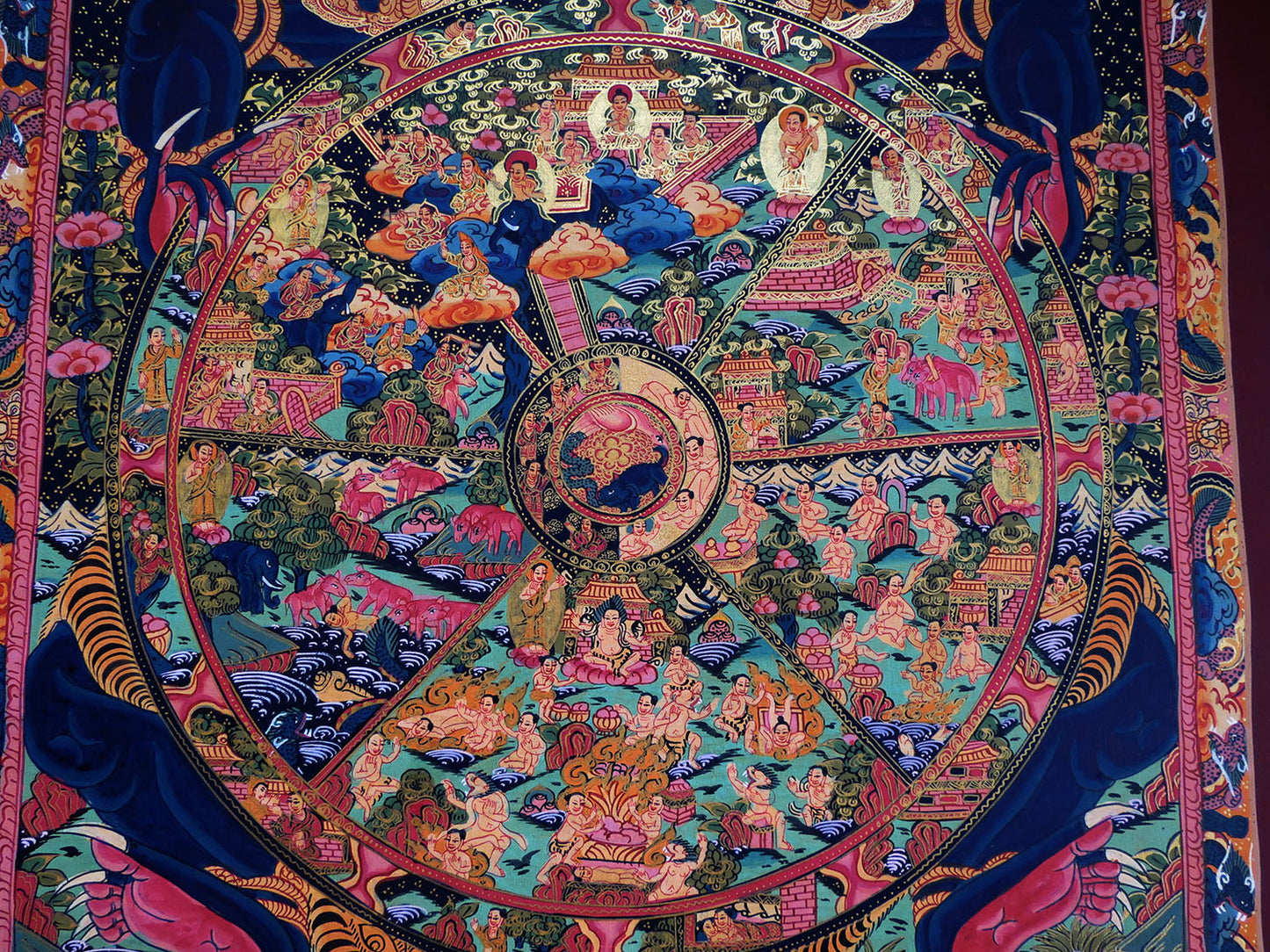 Tibetan Buddhism Wheels of Life Samsara Bhava Chakra Mandala Thangka Painting Art free