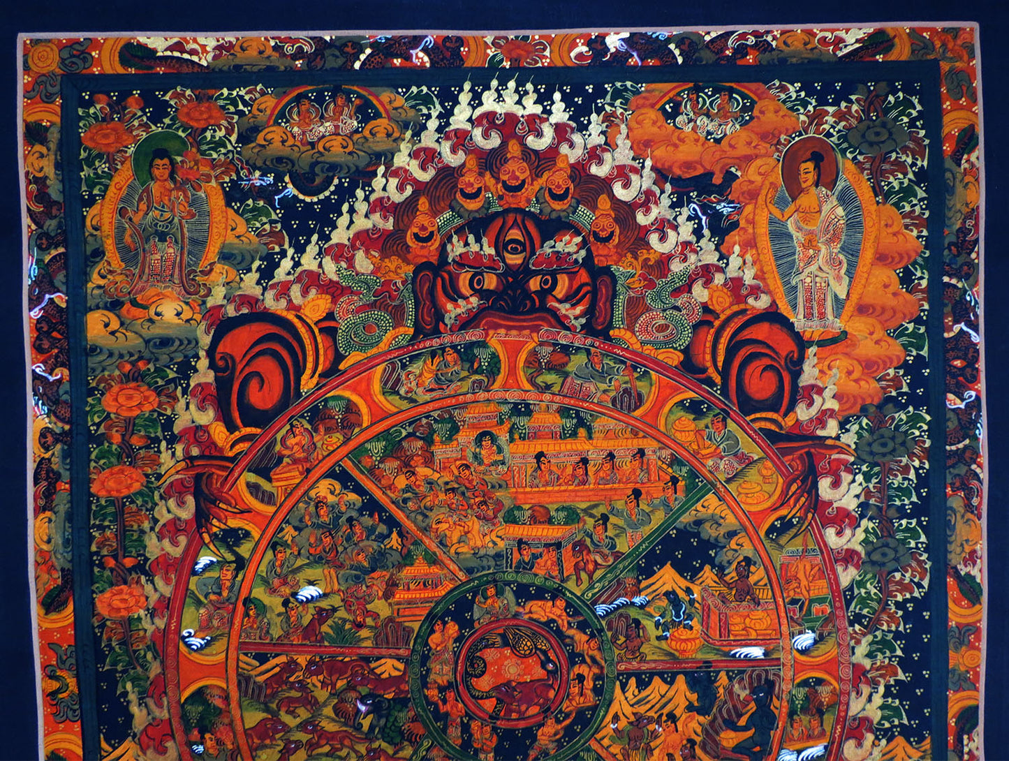 Tibetan Buddhism Wheels of Life Bhava Chakra Samsara Mandala Thangka Painting Art free