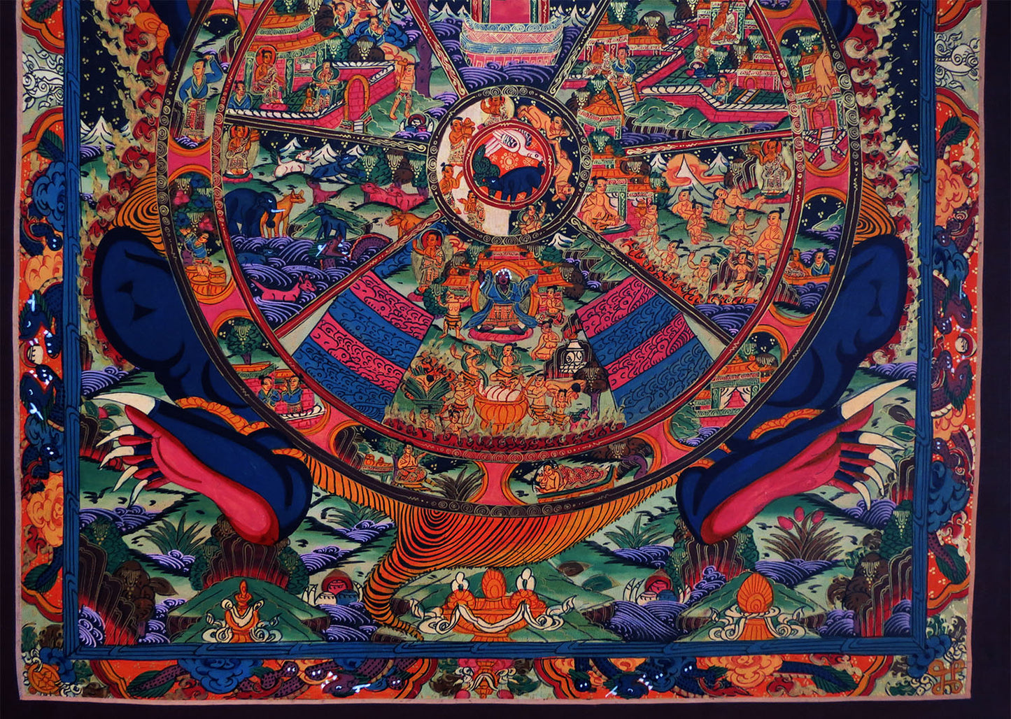 Tibetan Buddhism Wheels of Life Bhava Chakra Samsara Thangka Art Painting free
