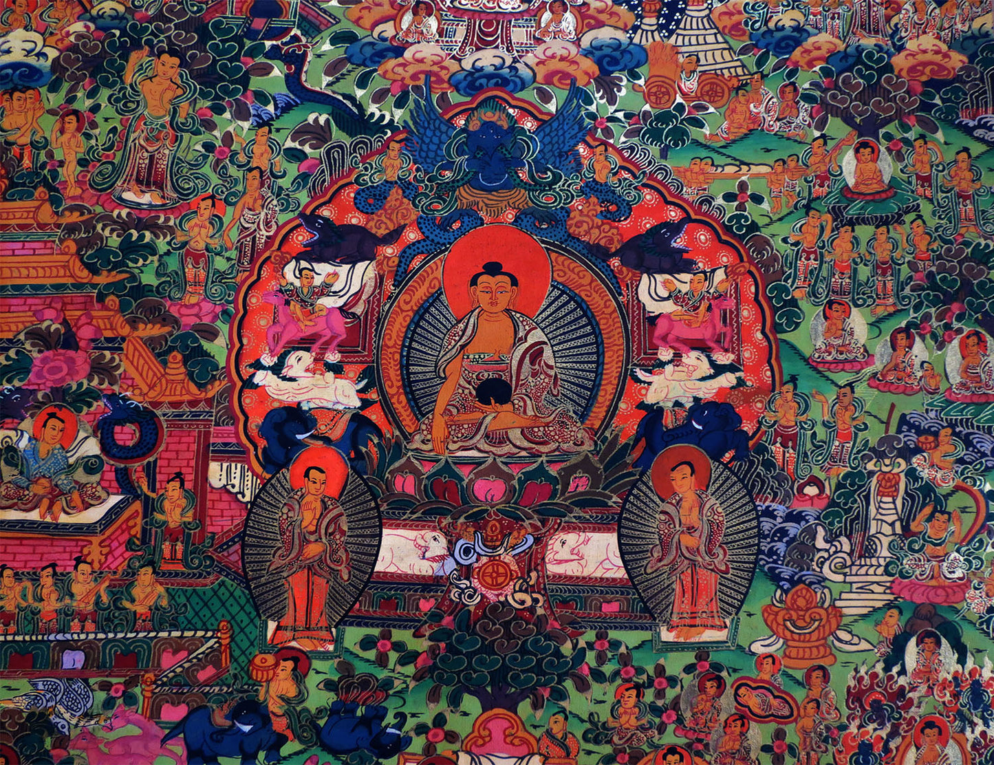 Tibetan Buddhism Life of Buddha History Mandala Thangka Art Painting Nepal free