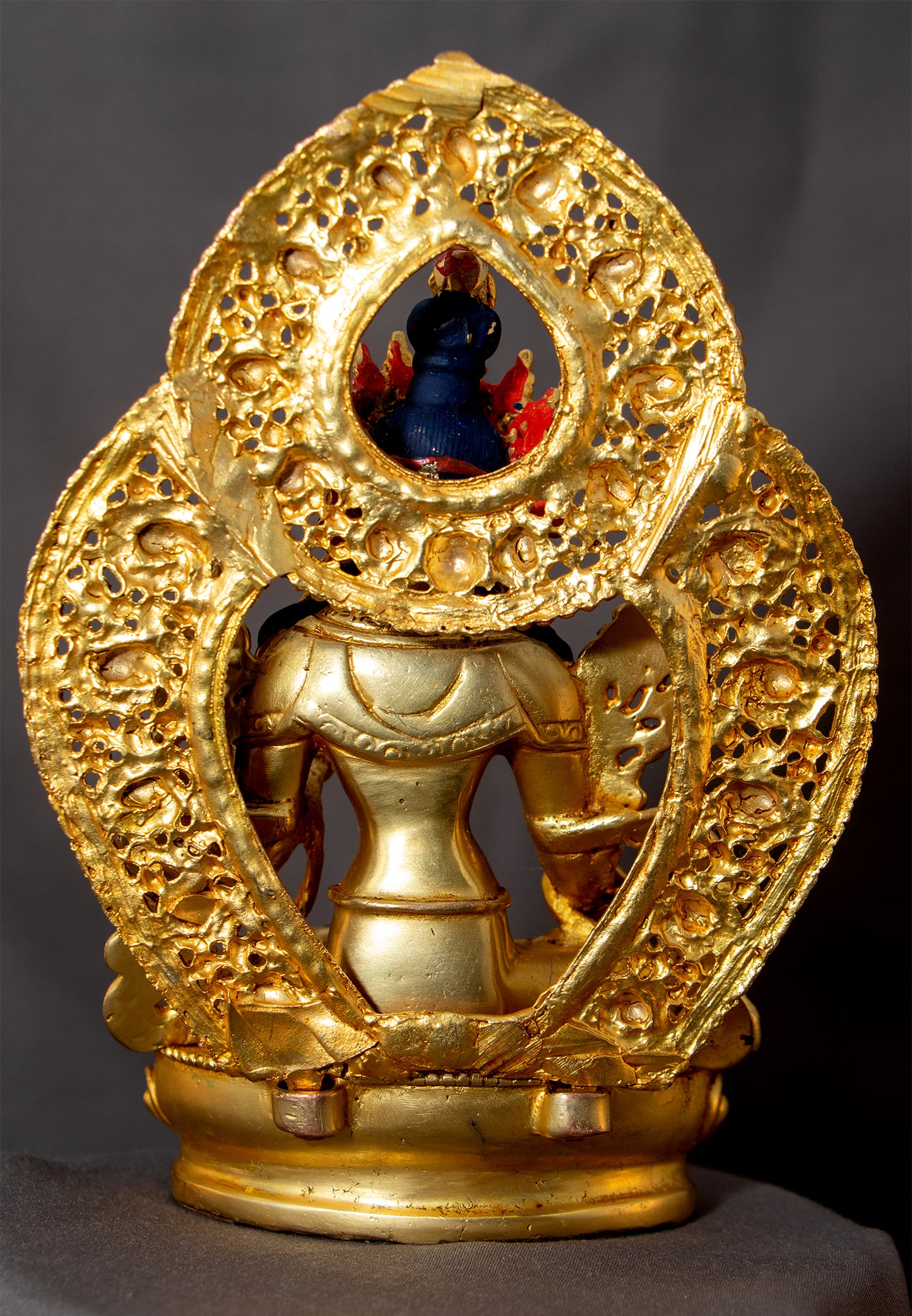 Tibetan Buddhism Gold Face Goddess White Tara Gold Plated Copper Statue Sculpture Figure Nepal free