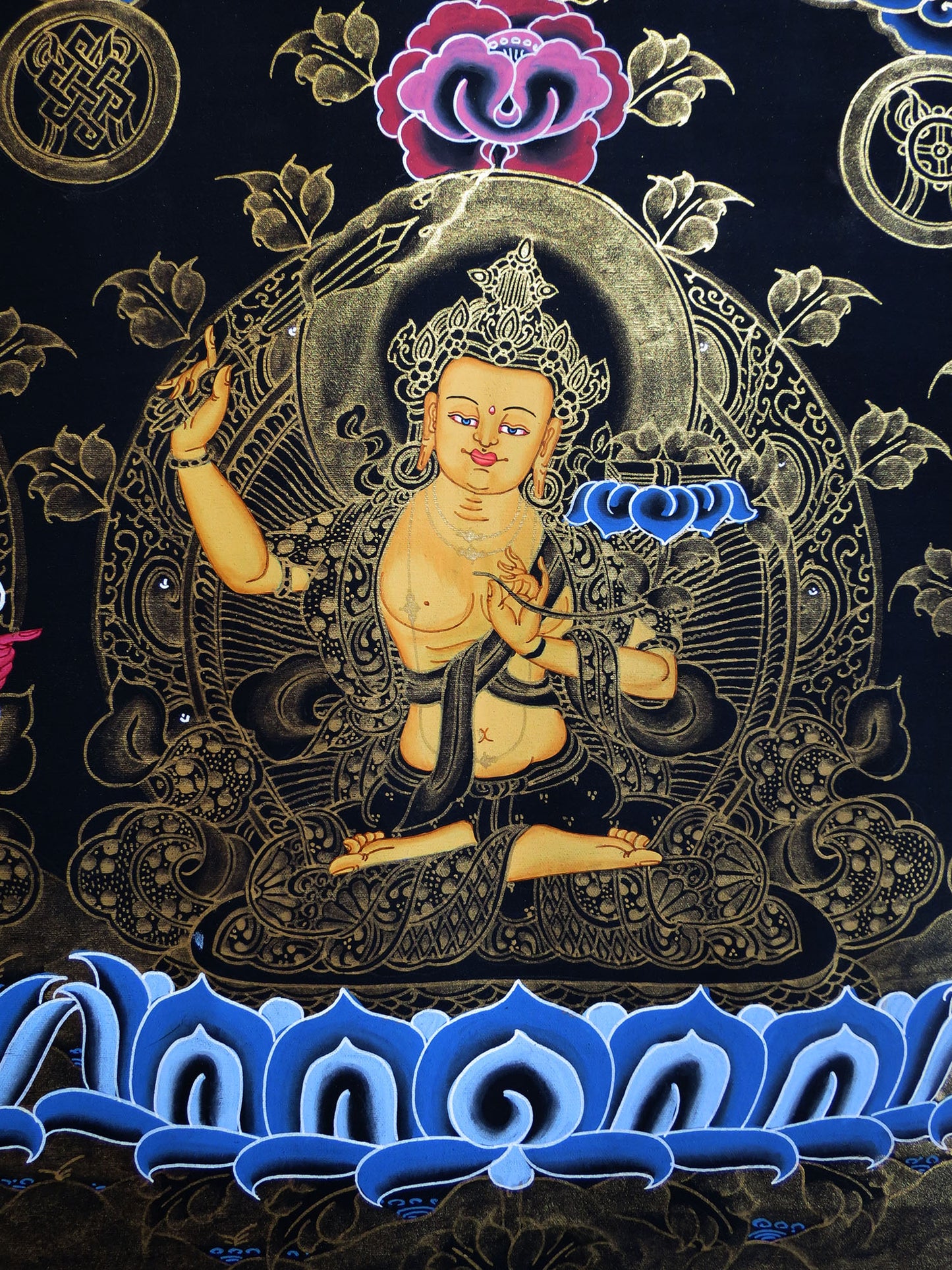 Tibetan Buddhism Boddhisattva 5 Dhyani Lord Manjushri Manjushree 5 in 1 Thangka Art Painting free