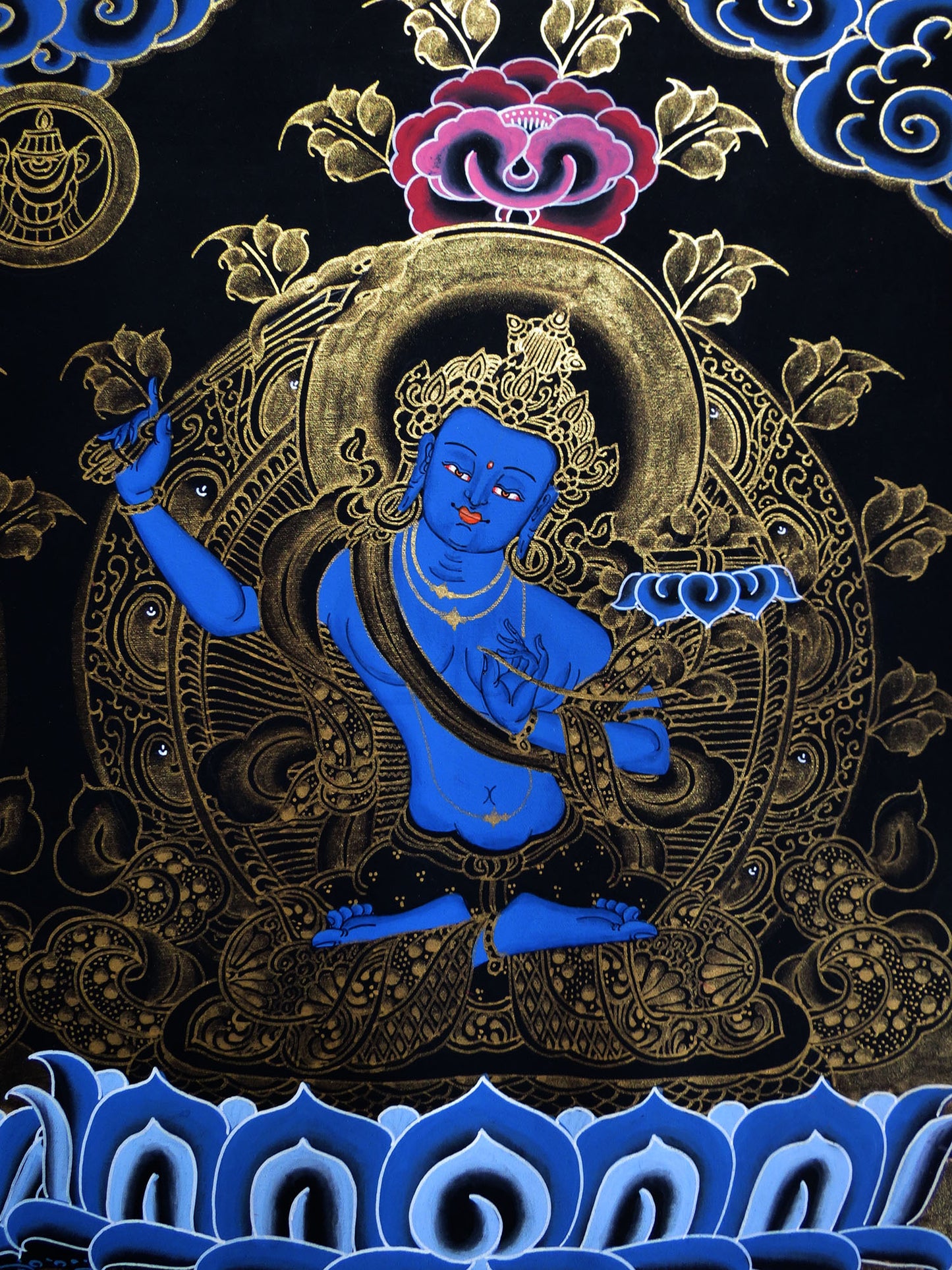 Tibetan Buddhism Boddhisattva 5 Dhyani Lord Manjushri Manjushree 5 in 1 Thangka Art Painting free