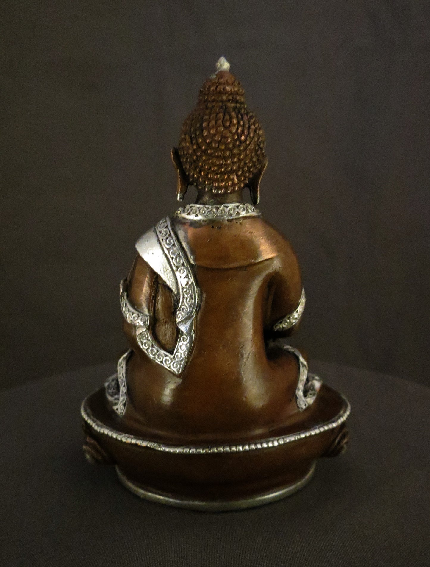 Tibetan Buddhism Lord Amitabha Buddha Silver Oxide Copper Statue Sculpture free