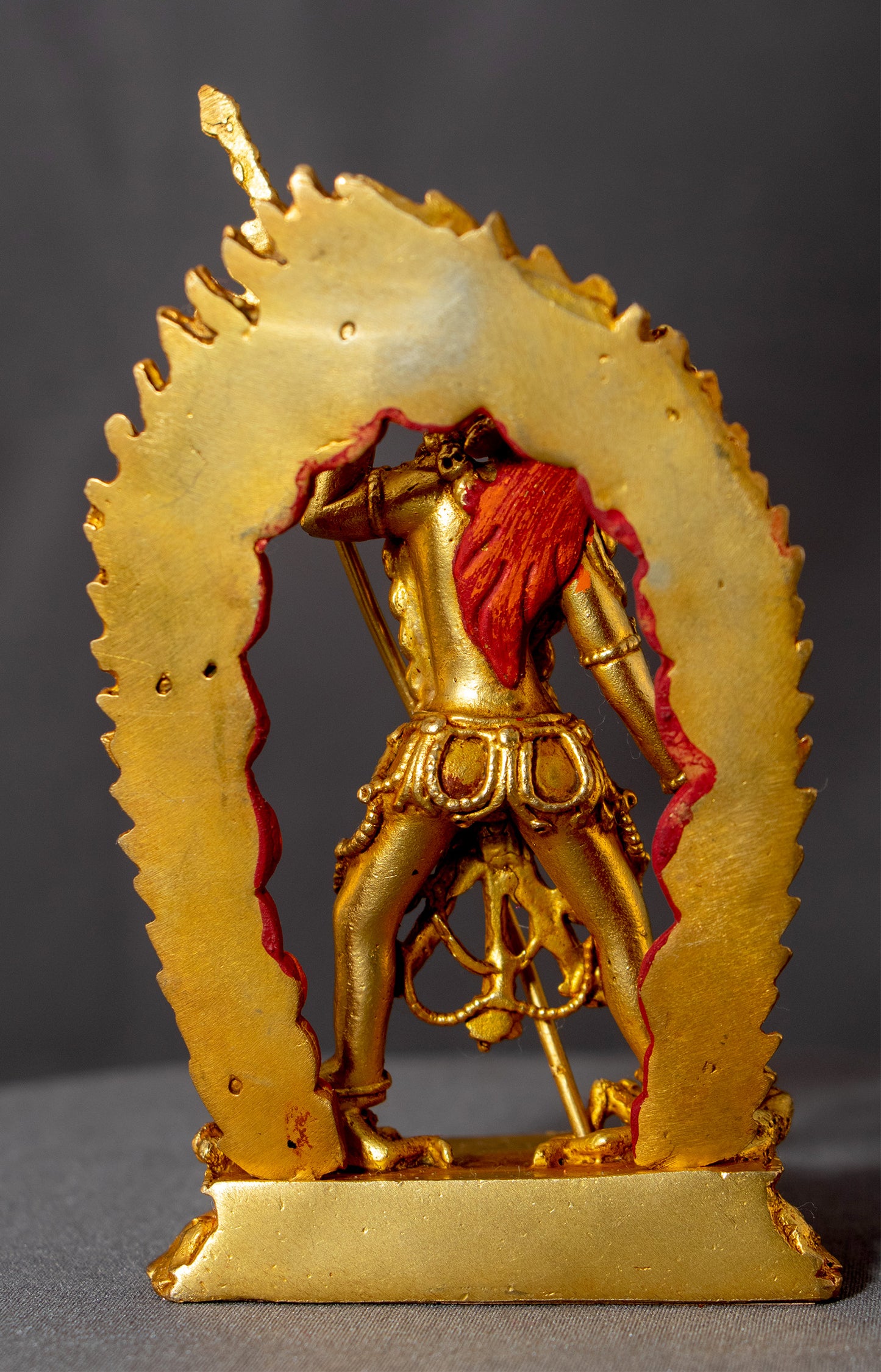 Tibetan Buddhism Gold Face Hand Painting Goddess Vajra Yogini Dakini Gold Plated Copper Statue Sculpture Figure Nepal free