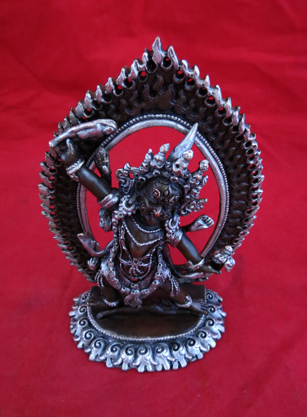 Tibetan Buddhism Wrathful Deity Ekajati Samantabhadri Silver Oxide Copper Sculpture Statue Figure Nepal free